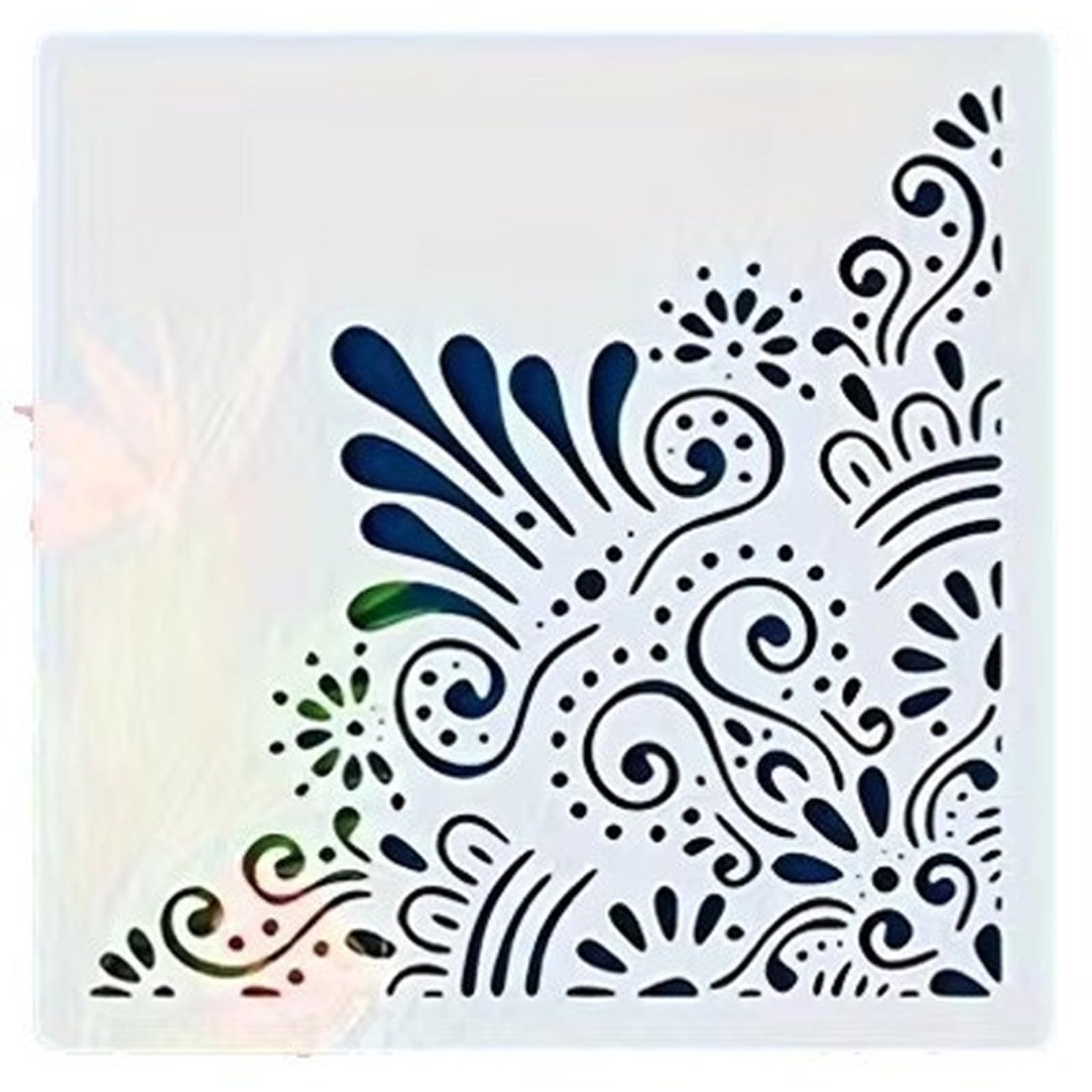Jazuaiao Multipurpose Decorative Corner Stencil for Easy Application on Wall Furniture Canvas Paper Fabric with Artistic Designs Furniture Stencil for Wood Canvas Paper Fabric Wall Craft