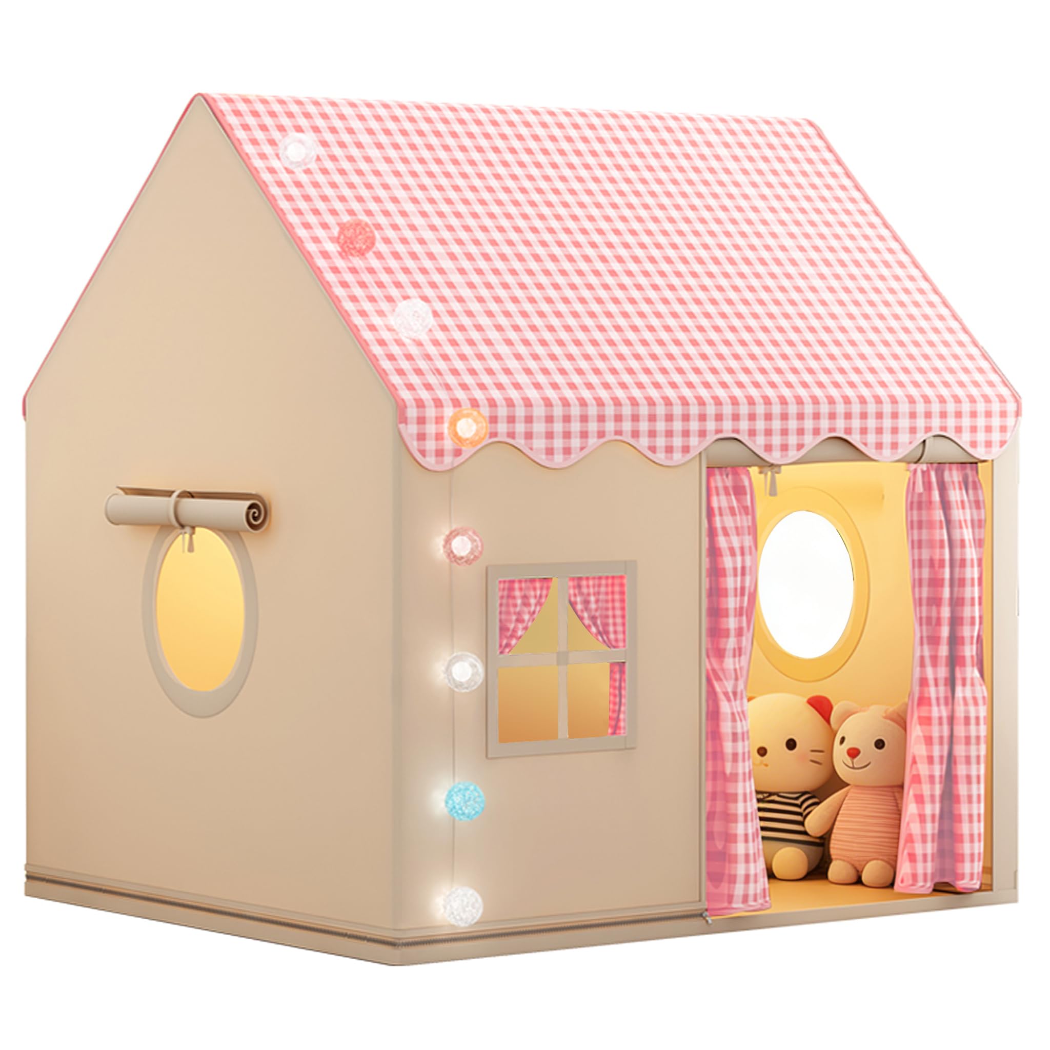 OUUTMEE Tienda de juegos 2 en 1 con estera para niños, tienda de campaña para interior, tienda de juegos para habitación infantil, casa de juegos para la decoración interior de habitaciones infantiles
