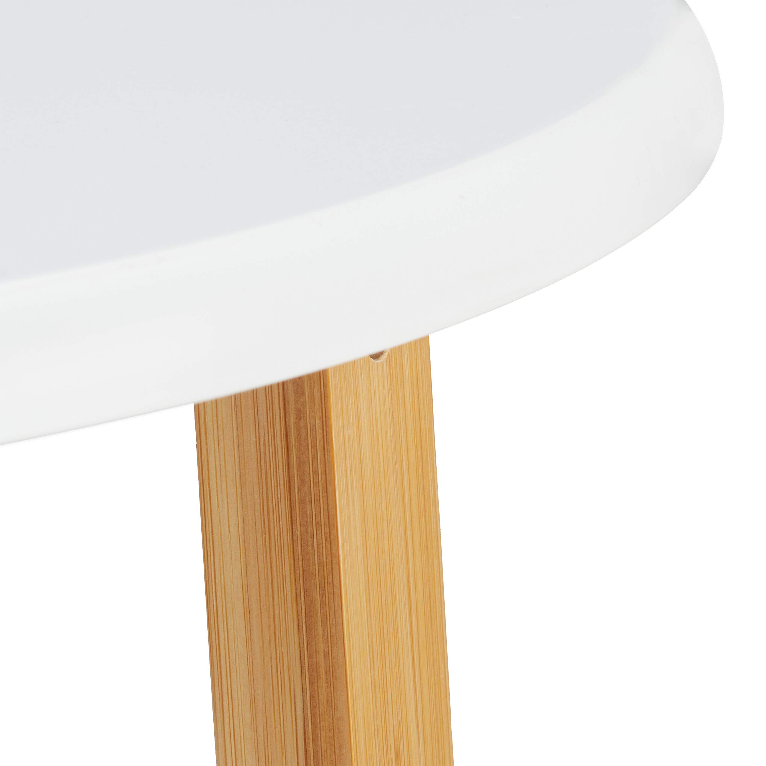 Relaxdays Tavolini da Salotto Rotondi, Set 2 Tavoli, H 48,5 e 60,5 cm, Design Moderno per Soggiorno, Naturale Bianco