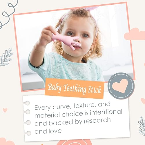 Miniatura 4 de Mordedor 3D para bebés, juguete de dentición de silicona multitextura sin BPA, diseño texturizado de 360 grados, diseño de fácil agarre para bebés y