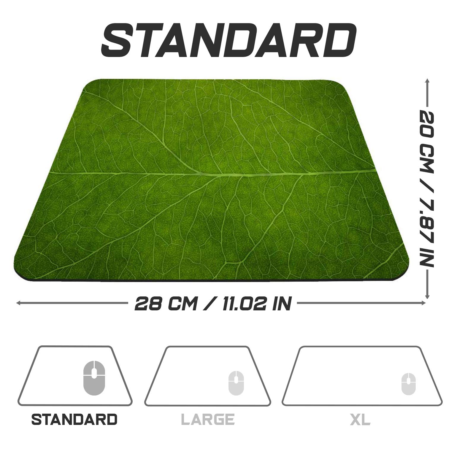 Sidorenko Podkładka pod mysz - 280 x 200 x 2mm - podkładka pod mysz - specjalna powierzchnia poprawia szybkość i precyzję I antypoślizgowa gumowa podstawa powierzchnia I zielona