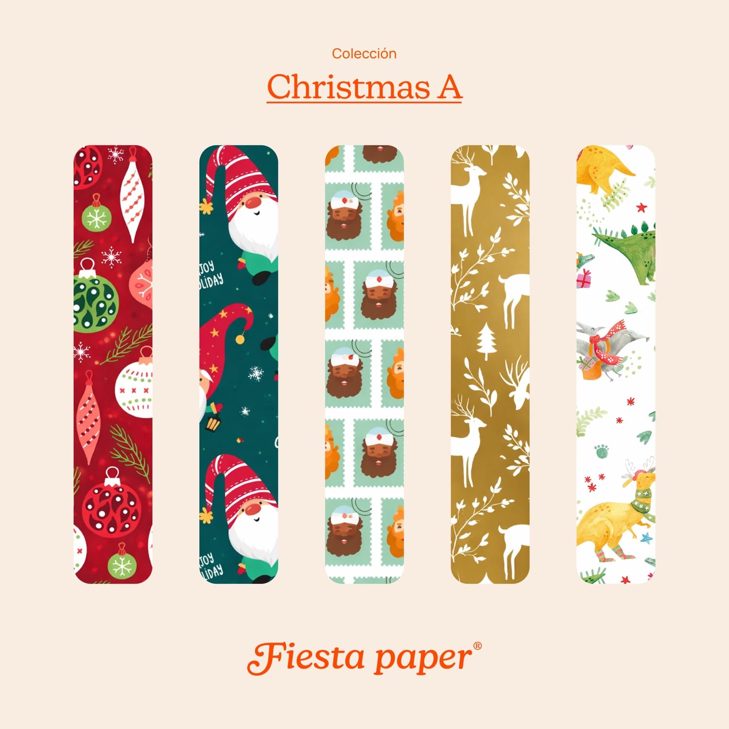 Packung mit 50 Rollen Geschenkpapier Weihnachten B 2 m x 70 cm, Präsentationsbox, festliches Design, Weihnachtsgeschenke, Geschäfte FP Fiesta Paper