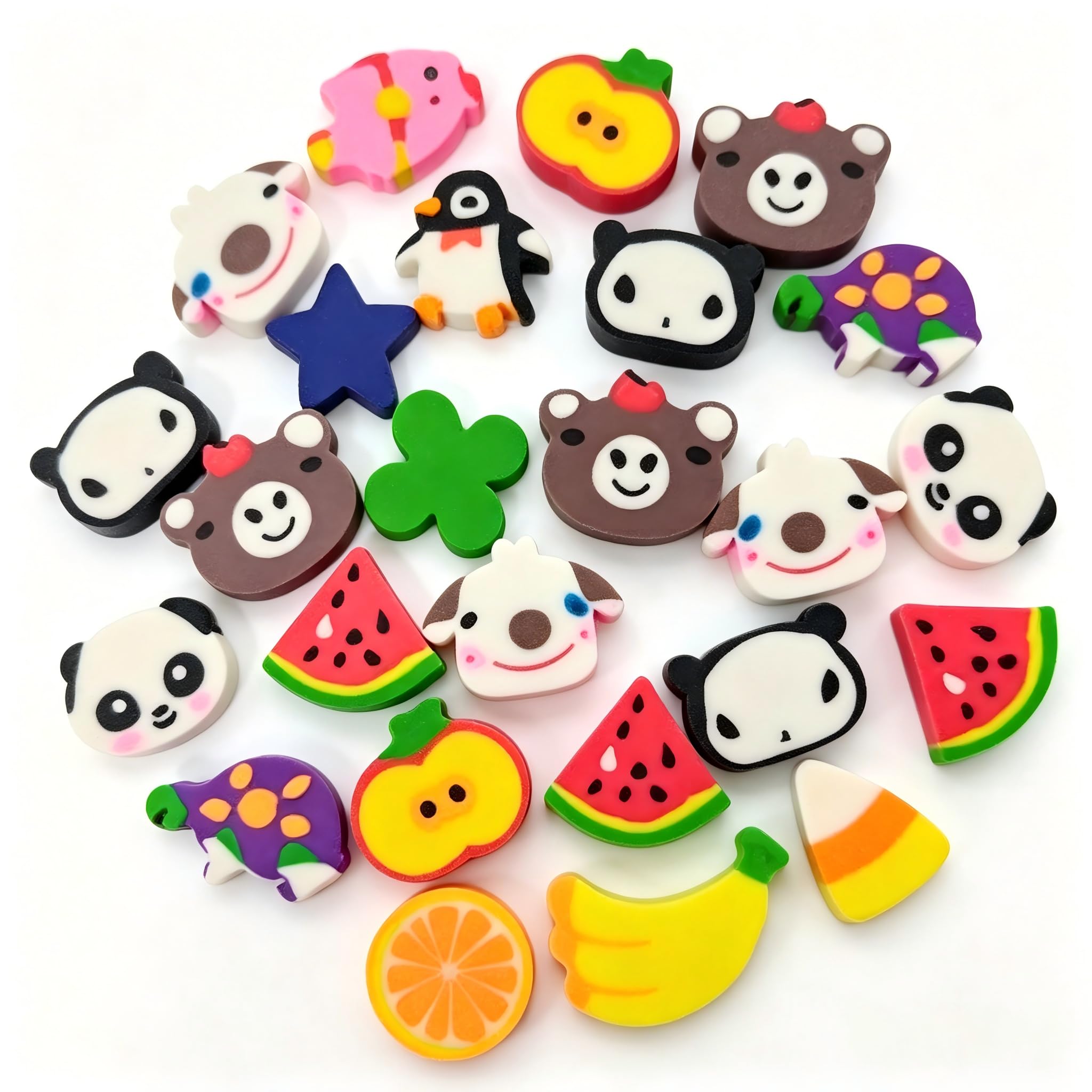 Jatidne 30 Rubbers Erasers for Party Bags Fillers Novelty Erasers for Kids