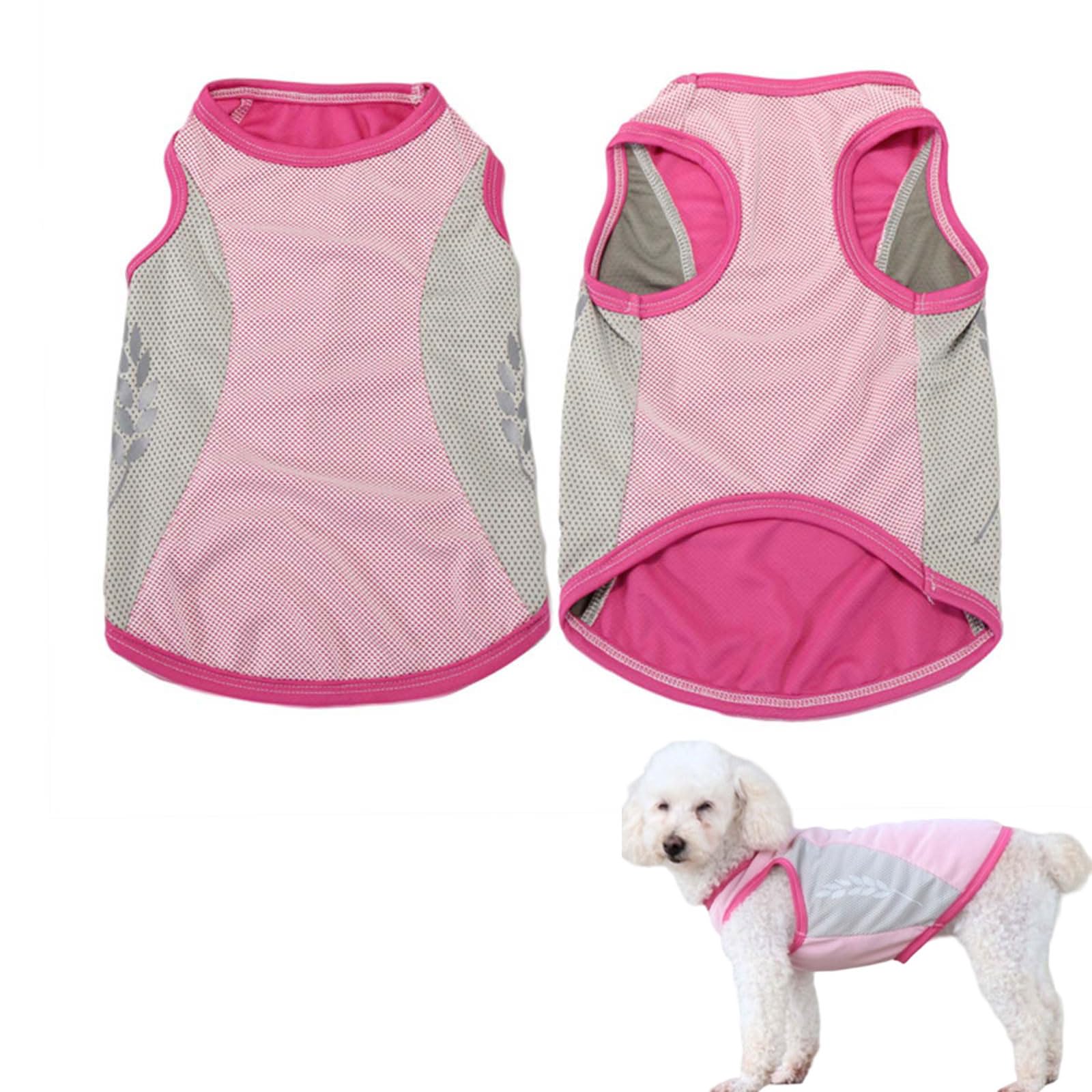 Cooling Dog Vest, Breathable Mesh Evaporative Pet Cooling Jacket, Sun Protection Sleeveless Ice Shirt with Reflective Print, Summer Heat Relief Coat for Small Medium Large Dogs Walking Hiking Camping