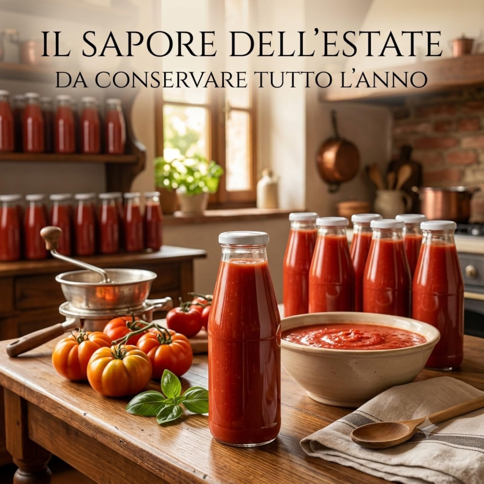 Chianese Bottiglie per Passata in Vetro 720 ml con Tappo Ø53 – 40 Pezzi – Per Salsa, Sughi, Succhi e Conserve