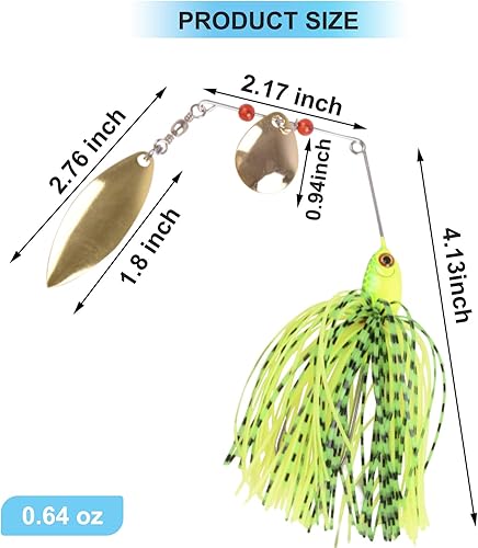 Miniatura 8 de Spinnerbait Señuelos de pesca Bass Bait Hard Spinner Señuelo Multicolor Buzzbait Swimbait Jig Señuelo Spinnerbait para lubina, trucha, salmón,