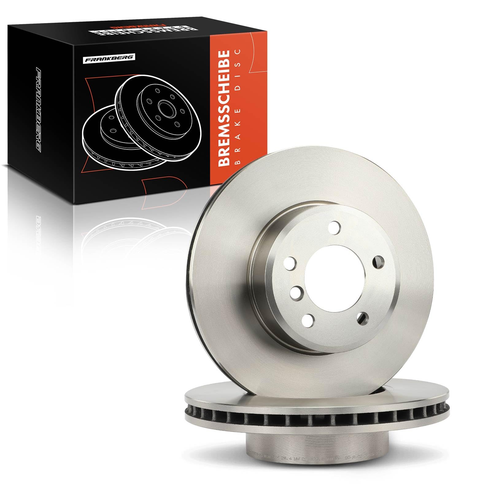Frankberg 2 discos de freno delanteros ventilados Ø324 mm 34116753221 | Compatible con: Serie 6 Convertible E64, Serie 6 E63, Serie 5 E60, Serie 5 Touring E61