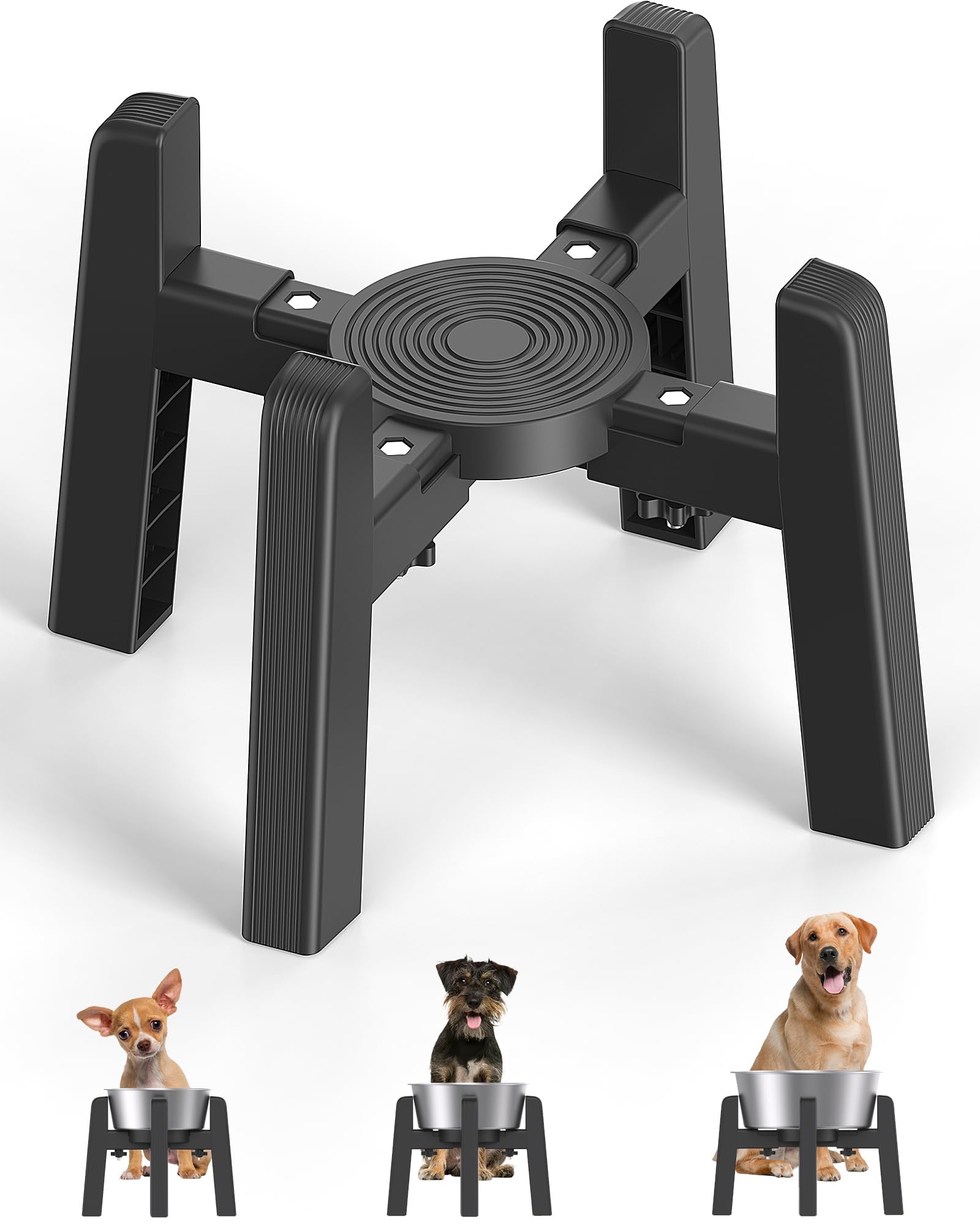 Amazon | JUNSPOW ペット食器台 幅調節可能 犬用 ご飯水飲みスタンド