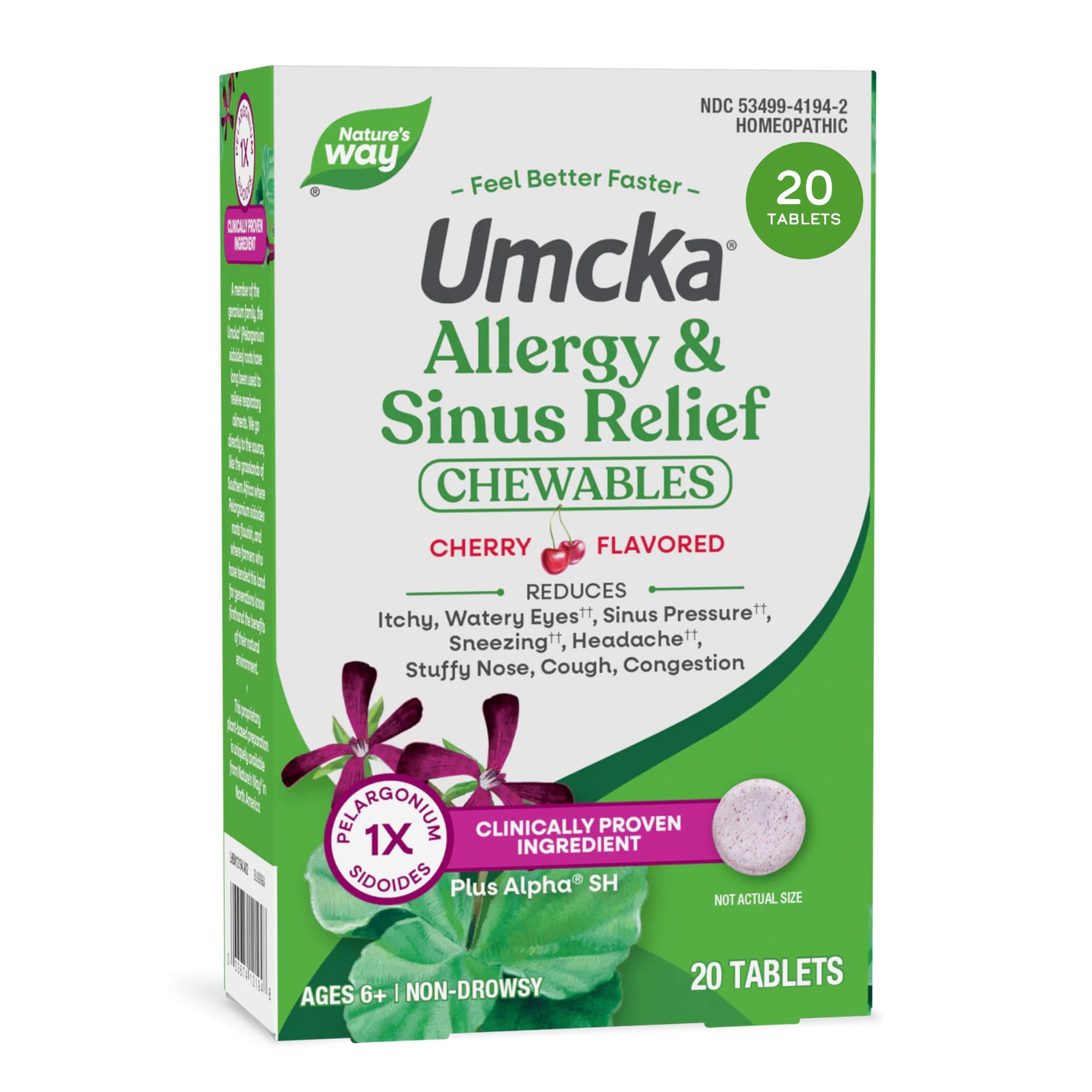 Nature’s Way Umcka Allergy & Sinus Relief Chewables