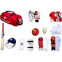 CW HI Tech Complete Cricket Set For Men With Kashmir Willow Bat & Luggage Wheeler Kit Bag