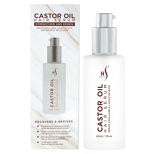 HerStyler Suero capilar de aceite de ricino para el crecimiento del cabello, suero de brillo capilar con vitamina E, suero para el crecimiento del