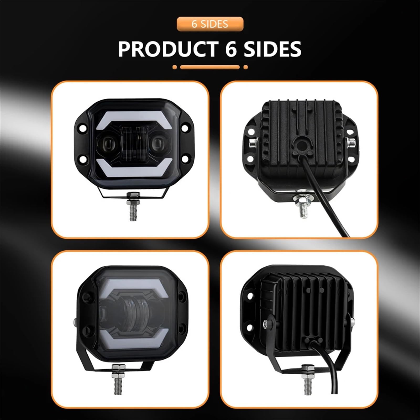 LED Oświetlenie pomocnicze 5-calowe Moduły Świetlne LED | Lampy przeciwmgielne robocze Bary 12V 24V do ciężarówki Offroad 4x4 SUV ATV UTV(4pc led bar)