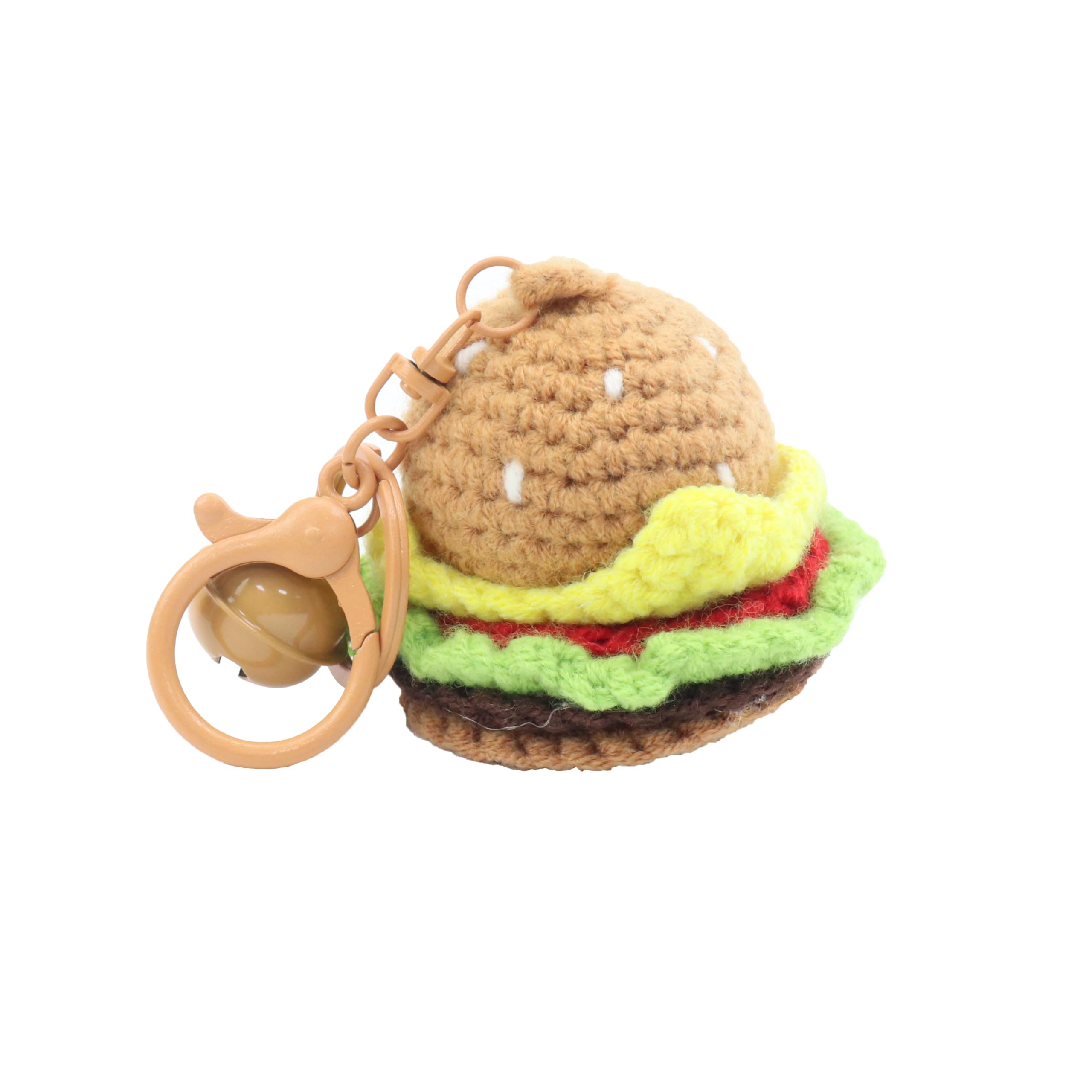 Yoofull Unisex Hamburger Crochet Cute Kawaii Key Chain Accessories Backpack Purse Key Charms