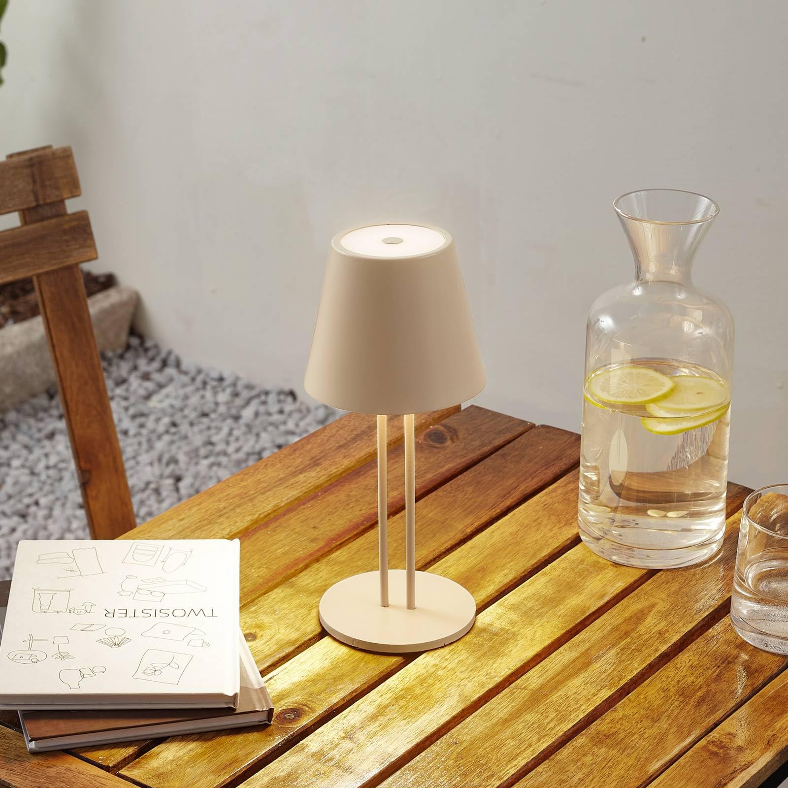 Lindby LED Janea dimmbar (spritzwassergeschützt (Modern) in Creme aus Metall (1 flammig,)