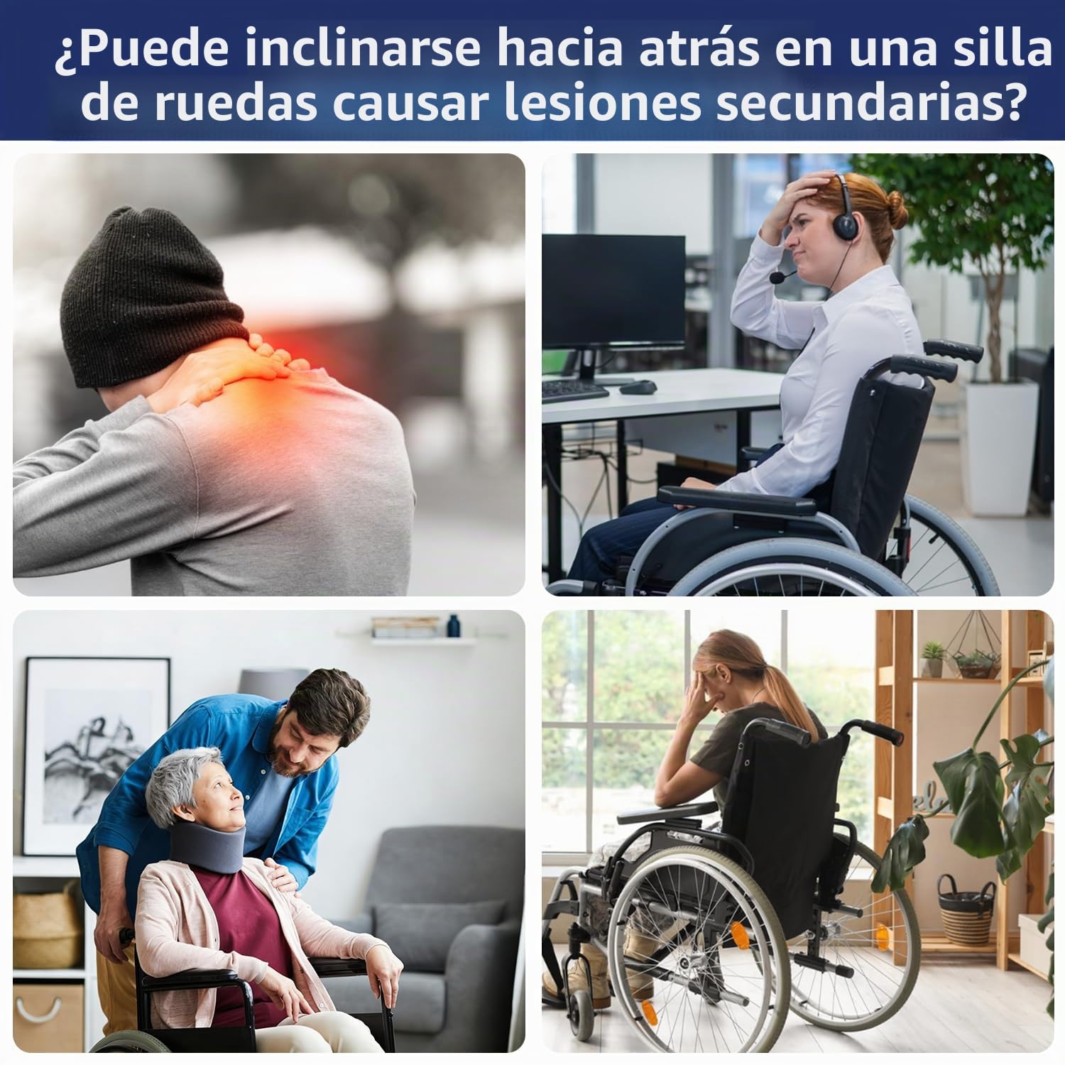 Reposacabezas ajustable para silla de ruedas, cabeza y respaldo ergonómicos, reposacabezas y respaldo ajustables para sillas de ruedas eléctricas, personas mayores, adultos