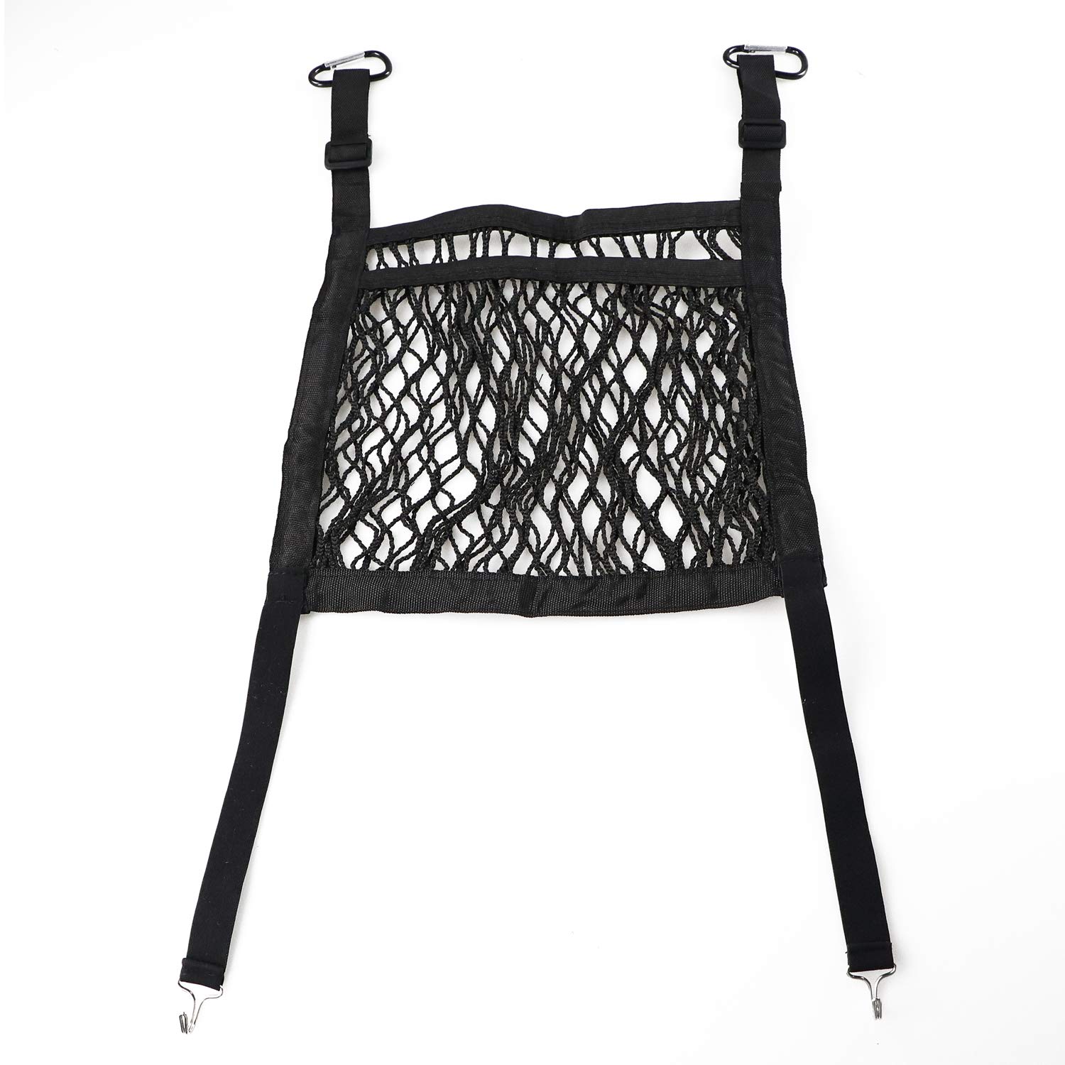 HuaZoon2-Layer Car Mesh Organizer, Pet Barrier Dog Car Net Barrier, Universal for Cars, Driver Storage Netting Bag, Handbag Holder, Safer to Drive with Children and Pets(12X11.6inch)