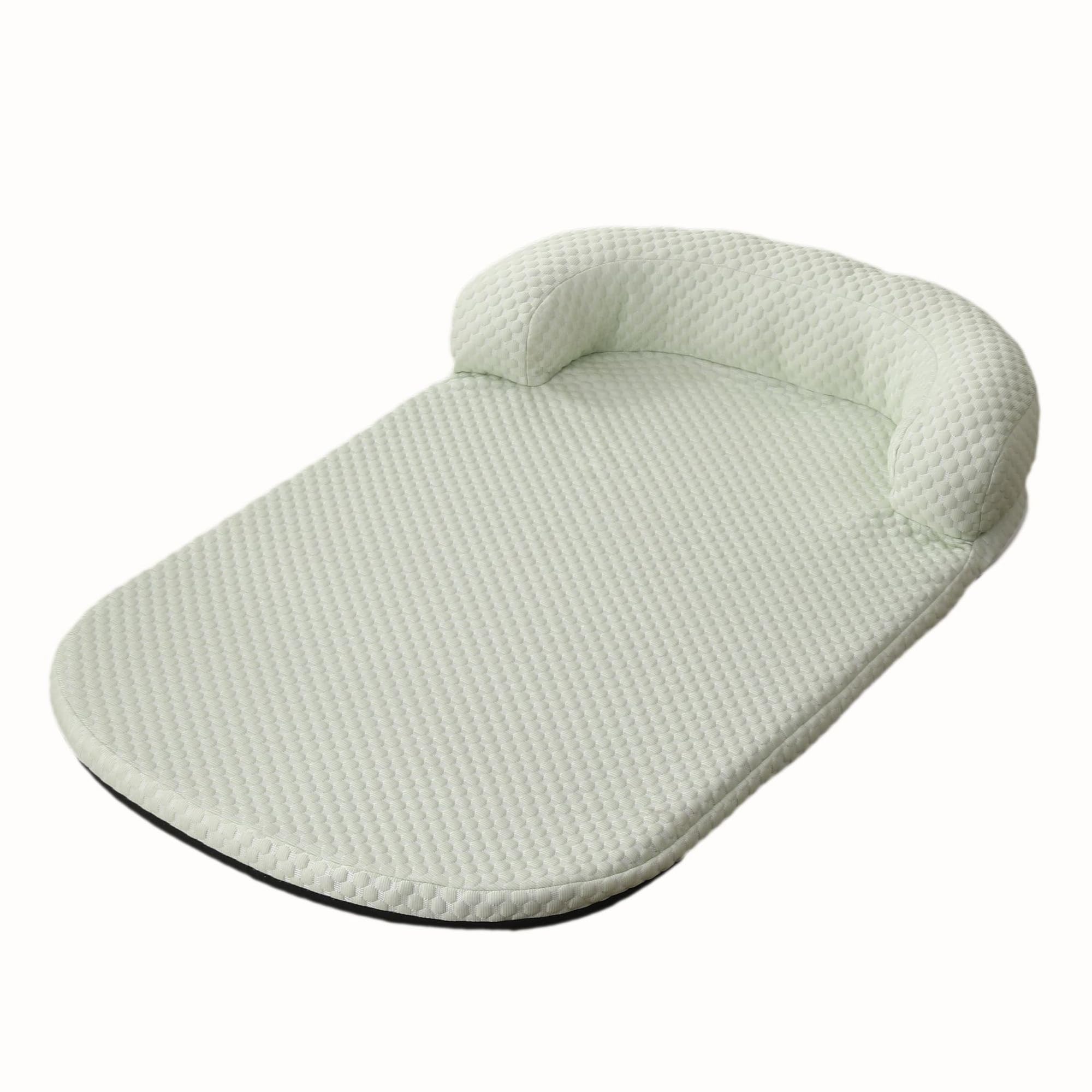 Tapis auto-rafraîchissant pour chien - Soulage la chaleur - Lit confortable avec fond antidérapant - Lavable - En soie glacée - Pour l'été chaud - 100 x 75 x 8 cm, vert