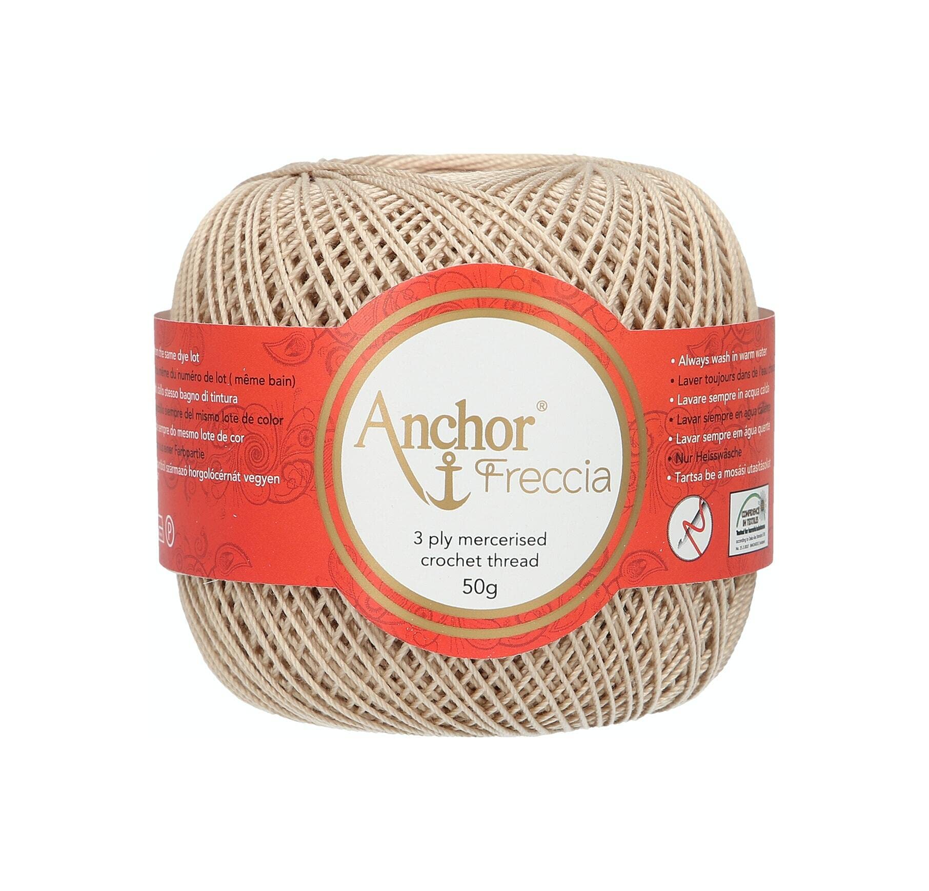 Anchor 4771008-00387 Fil à Crochet En Coton Beige