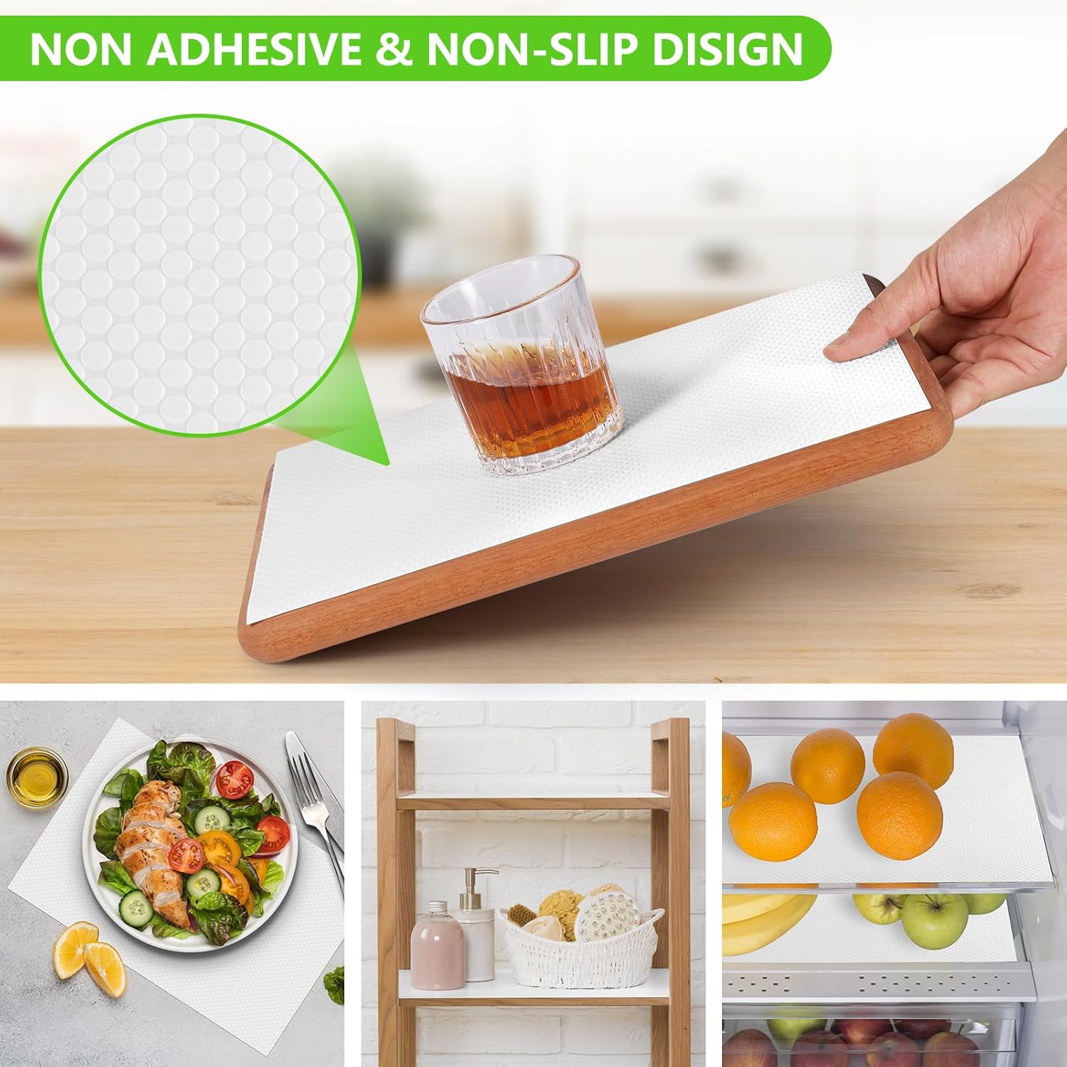 White Shelf Liners for Kitchen Cabinets Non Adhesive Drawer Liner for Bathroom Waterproof Refrigerator Liners for Shelves Fridge Plastic Mats Cabinet Cupboard Liner 23.6 x 78.7 Inches