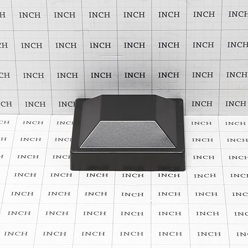 Miniatura 7 de Plum Fittings Tapa cuadrada de aluminio negro de 3 x 3 pulgadas para postes de valla de aluminio, tapas negras para postes (paquete de 5)