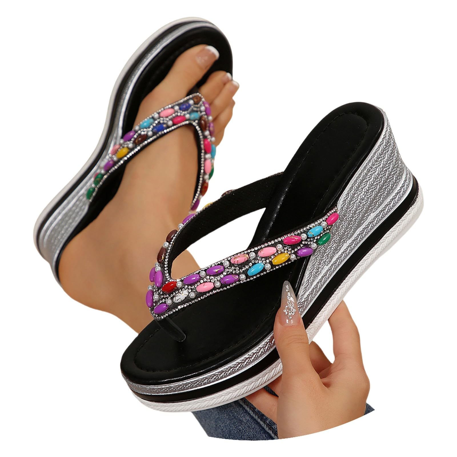 Generico Sandales OrthopéDiques Femme Confortables LéGèRes AntidéRapantes Semelle Souple Respirantes Chaussures Femme éTé Mode Mules Support Pieds Larges Ville Usage Quotidien