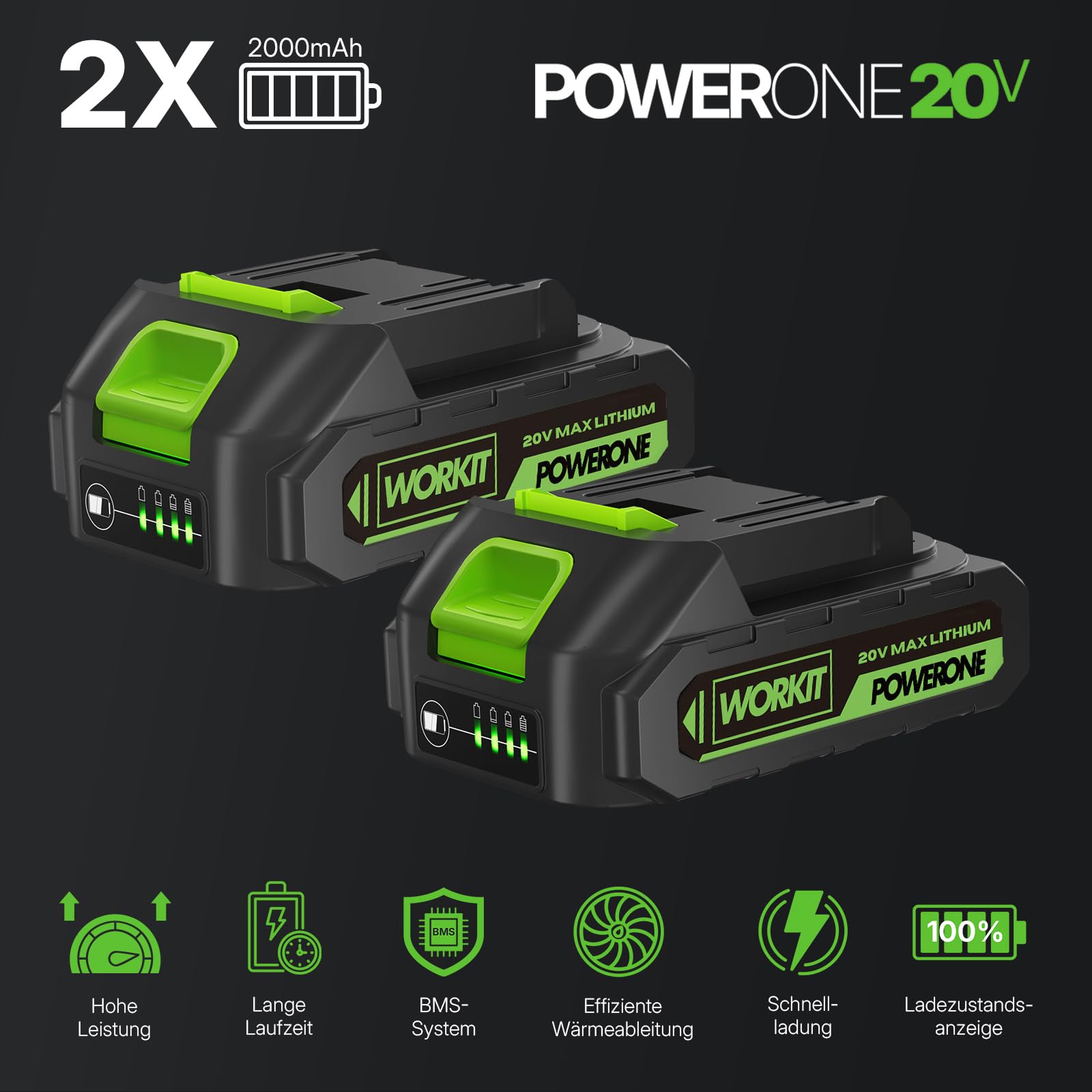 WORKIT 800W Akku Rasentrimmer mit Rädern, 3-in-1 Freischneider Akku & Rasenmäher-Modus, inkl. 2x 2,0 Ah Akkus, rückenschonender Teleskopstiel, akku rasentrimmer für Dickicht, rasentrimmer mit akku Set
