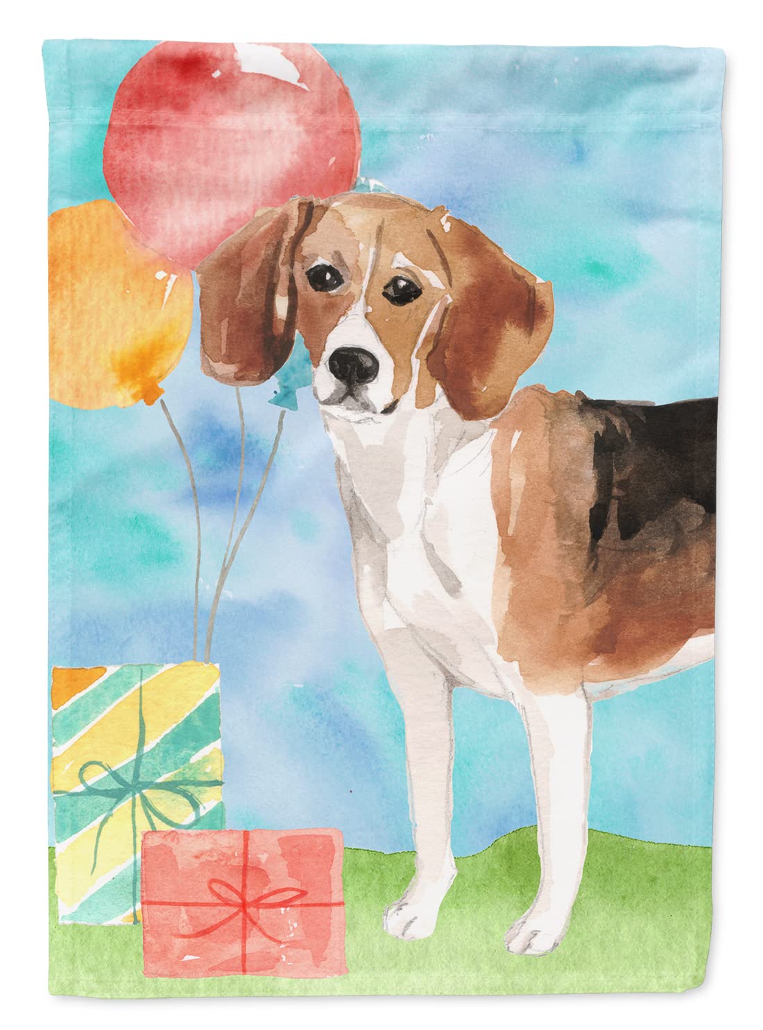 Drapeau Beagle Happy Birthday grand format grand pavillon de jardin multicolore en toile
