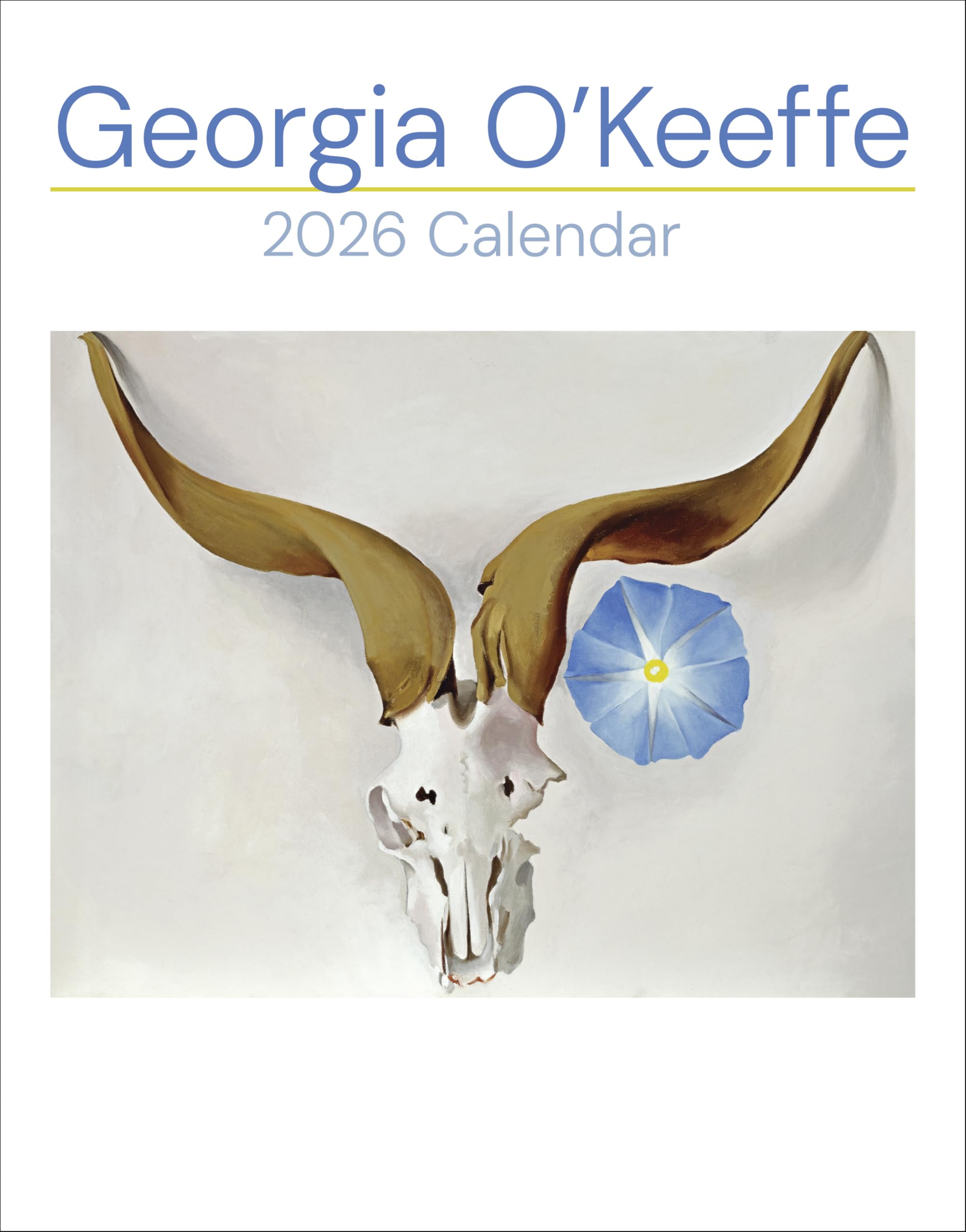 Mini Wall Calendar 2026, Georgia O'Keeffe Art, 12 Months, Grid Design Featuring 12 Artworks