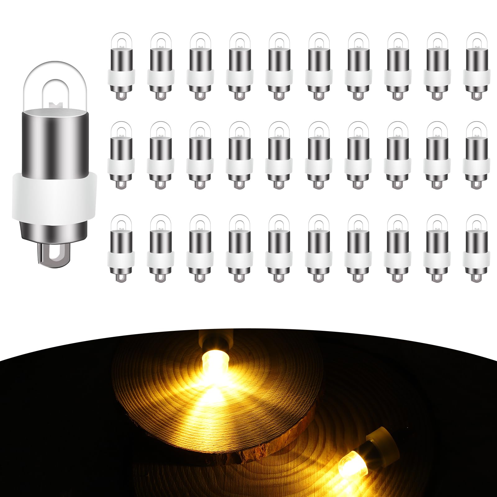 A.bigwhale 30 Piezas LED Globo Luces, Impermeable Mini LED Globos Luces Blanco Cálido para Papel Linterna Globo Luz Cumpleaños Boda Navidad