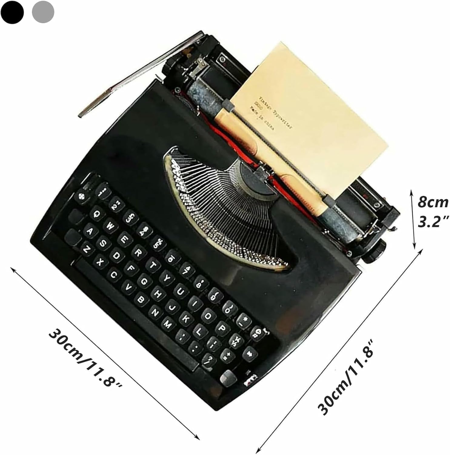 Classic Old Fashioned Manual Typewriter Machine with Ribbon,Vintage Manual Typewriter Machine for Typing Letters & Notes,Portable Typewriter Decor