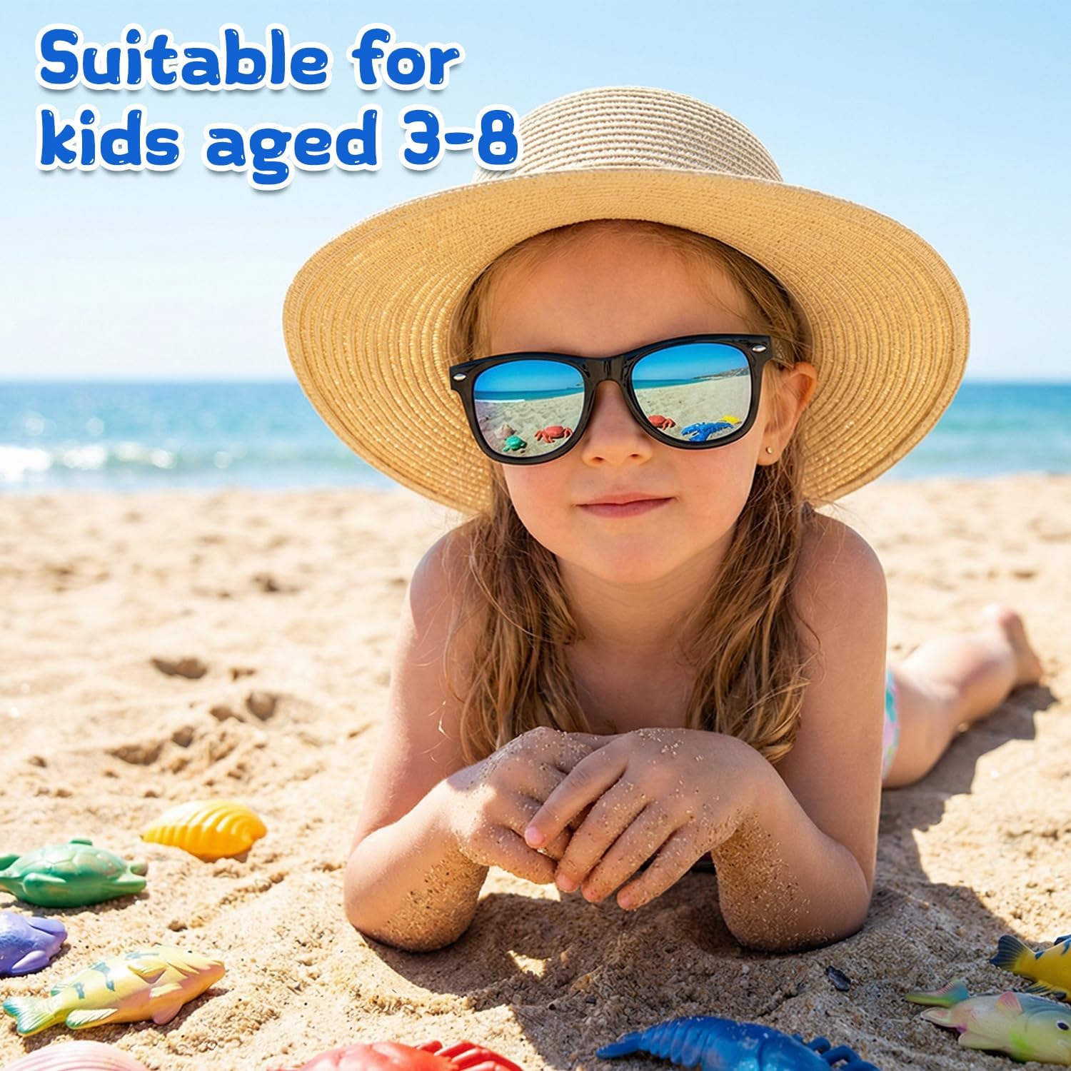 Kids Sunglasses Bulk, Kids Party Favors Sunglasses for Age 3-8, UV400 Protection Neon Kids Sunglasses Bulk for Boys Girls
