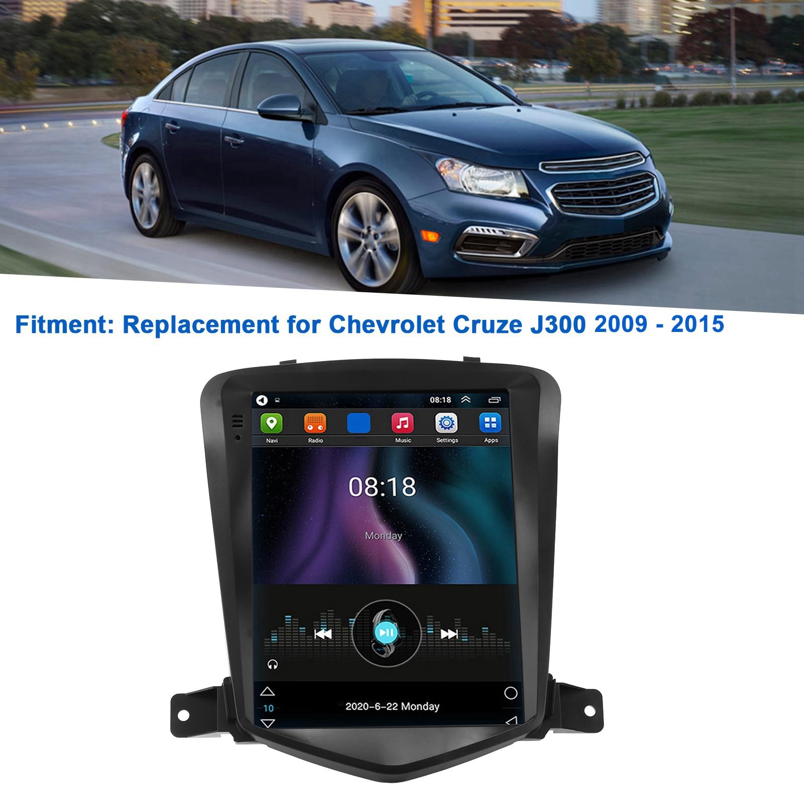Autoradio 9,7 Pollici Con GPS E Vivavoce Per Cruze J300 2009-2015 – Lettore Multimediale Android Con WiFi