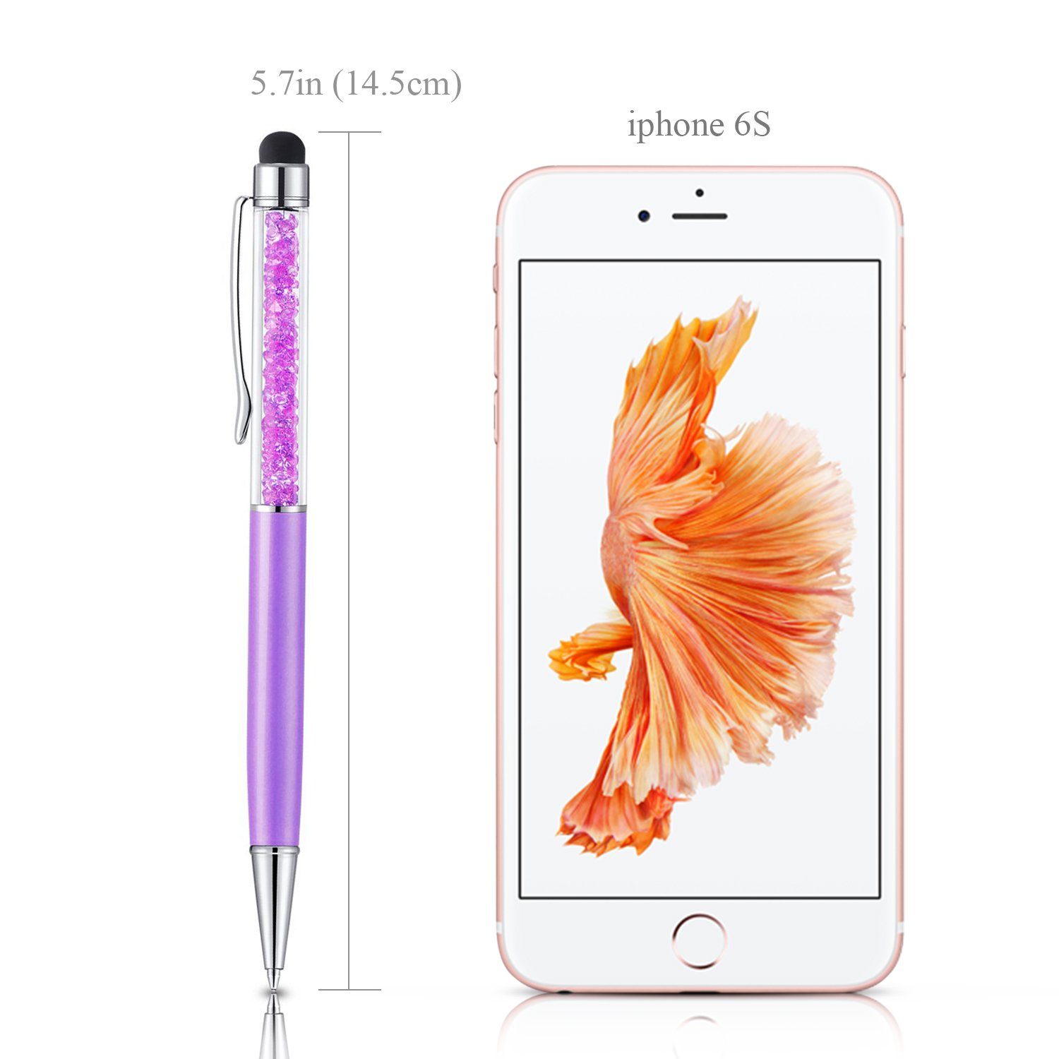 10 Stück/lot Farben Kristall Kapazitive Mini Stylus Universal Touch Screen Pen für iPhone, Samsung Galaxy S5 S4 S3, Android, Smartphones, iPad, iPods, HTC, Motorola, Nexus 10 7 4, LG und mehr, Sky Blue pink Purple Royal Blue Black White