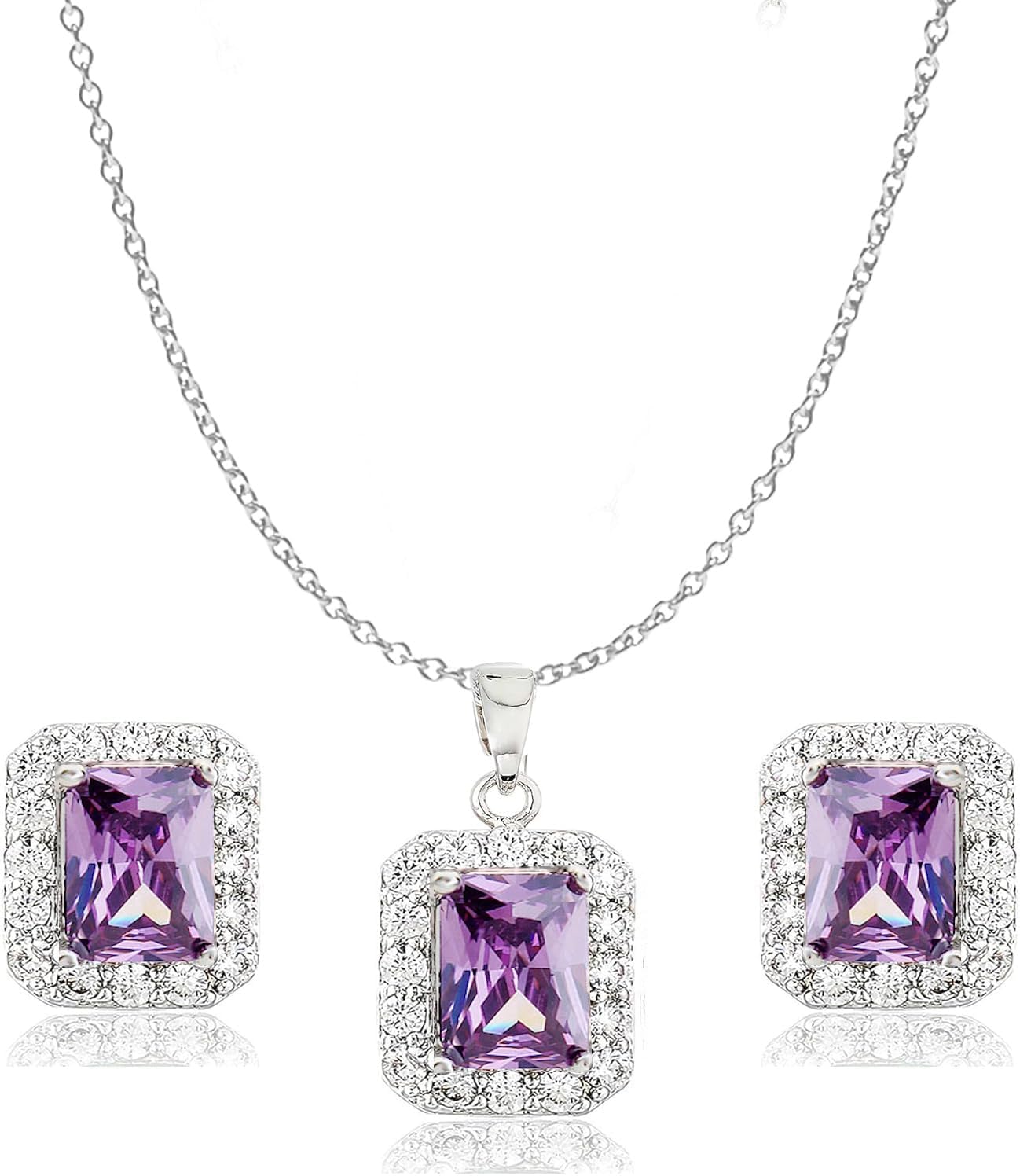 Crystalline Azuria Jewelry Sets for Women Costume Jewelry Sets Wedding Jewelry Set with Necklace and Earring for Bride Bridesmaid Jewelry