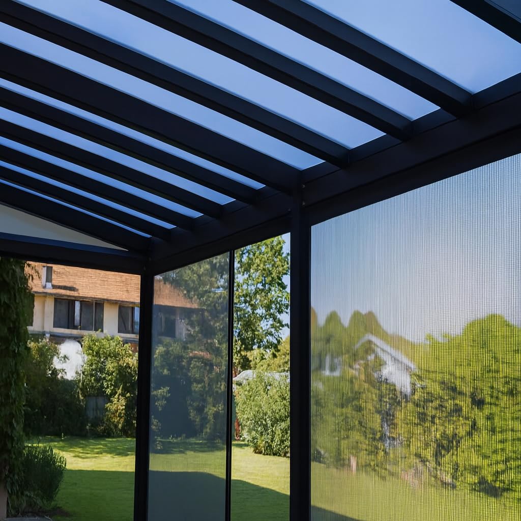 Placa Policarbonato Alveolar 10mm Transparente MACROLUX Protección UV Ambas Caras Triple Pared Stabilit Suisse Invernadero Pérgola Marquesina Diferentes Tamaños (50x105CM (HxL))