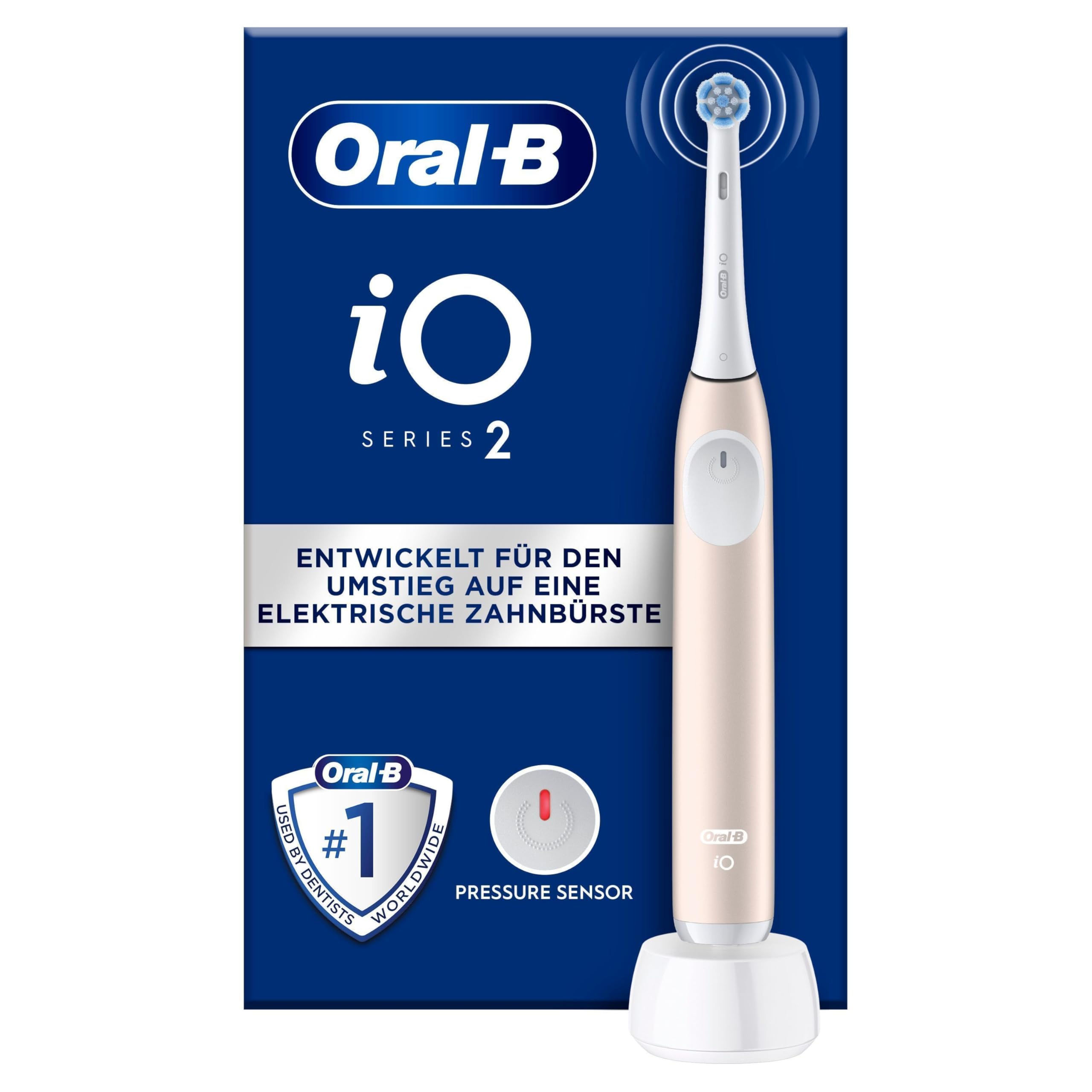Oral-B iO Series 2 Elektrische Zahnbürste/Electric Toothbrush, 1 Aufsteckbürste, 3 Putzmodi für Zahnpflege, Magnet-Technologie, Designed by Braun, Calm Pink