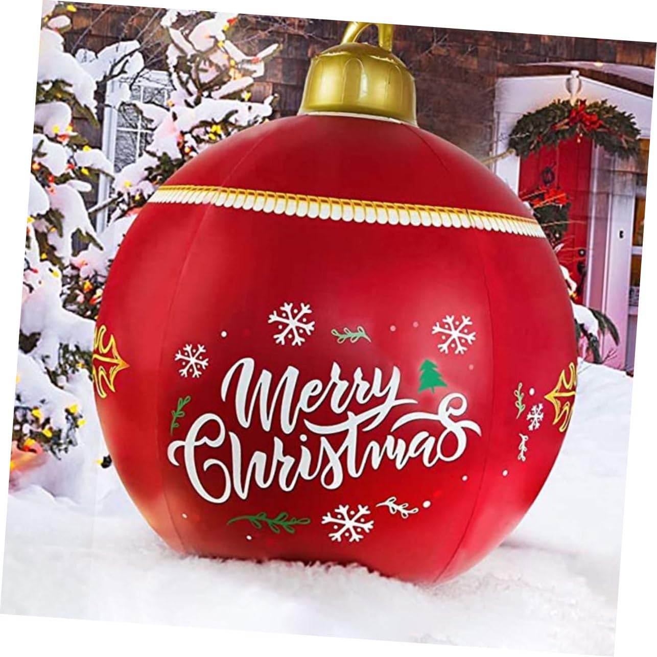 Zerodeko 5 Pièces Boule De Noël Gonflable Gonflables Boule Gonflable De Noël Ornement Ballons Géants Décoration De Boule Décor De Noël Ballons d'or Décoration Gonflable en