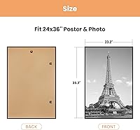 Vista 7 de upsimples 24x36 Poster Frame Black 3 Pack, Scratch-Proof Picture Frames 24 x 36 for Photo Gallery - Slide-In Strips, Horizontal or Vertical Wall