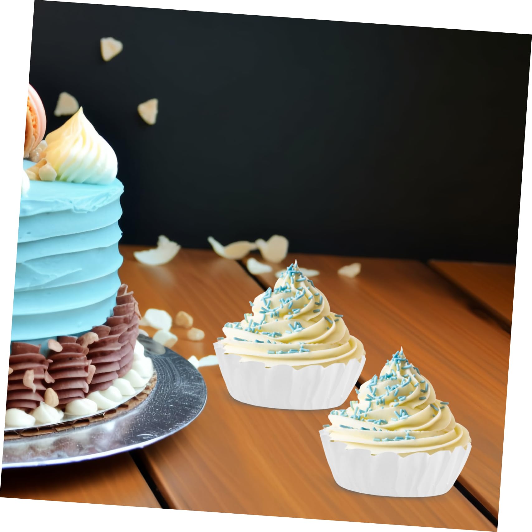 PRETYZOOM 250 Stk Baskisches Ölpapier Pergamentpapier Cupcake-Backförmchen Muffinförmchen für Cupcakes Muffin-Backförmchen Pappbecher einpacken Kuchen Muffinförmchen Silikonpapier Weiß