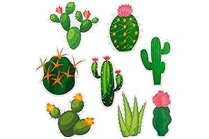 Charming Cactus Fiesta Cutouts – 40 Vibrant Paper Silhouettes for Party Décor and Learning