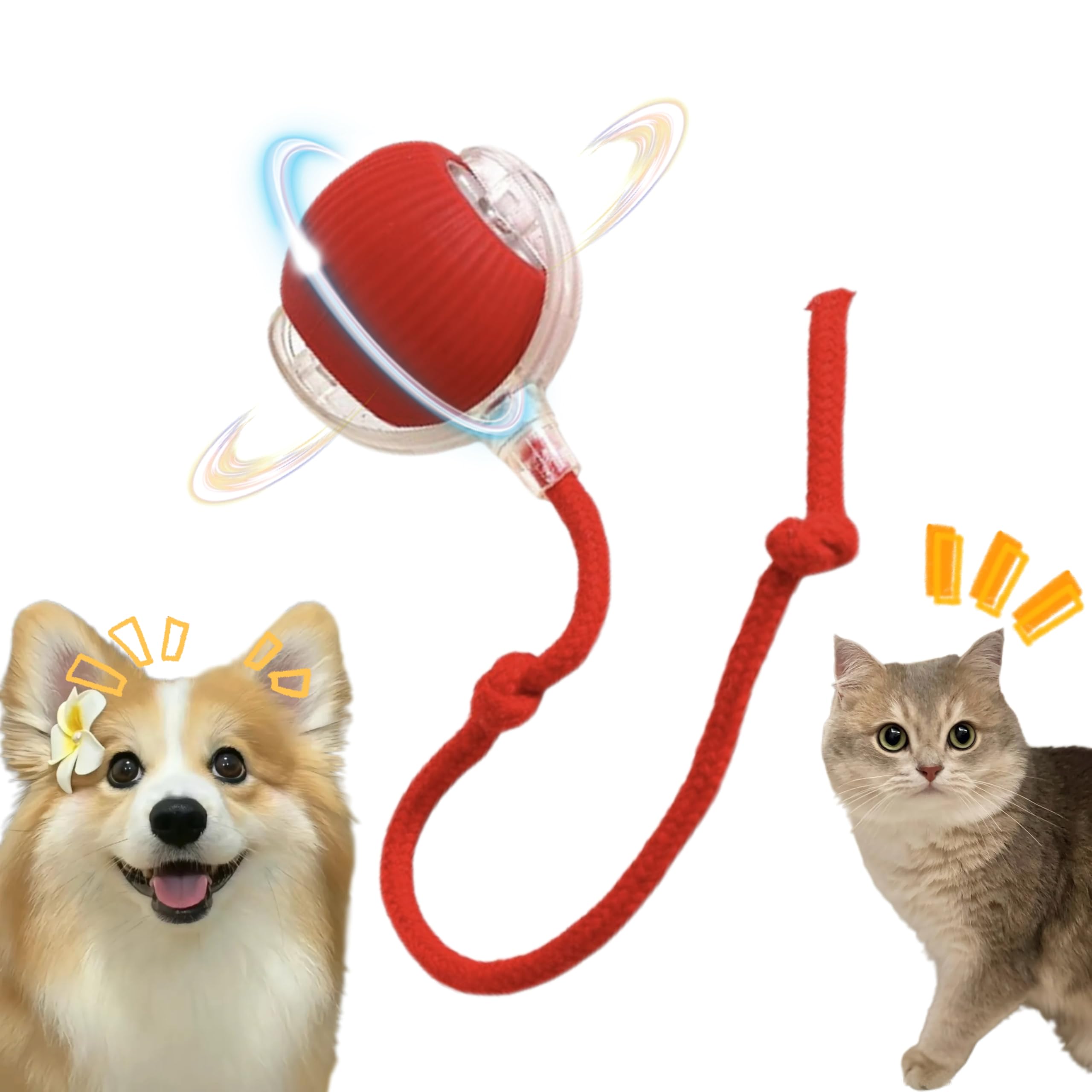 Interactive Cat Toy Electric DogBall Toy Cat Toys for Indoor Cats Chewie Viral Dog Ball Adjustable Sports RollingToy