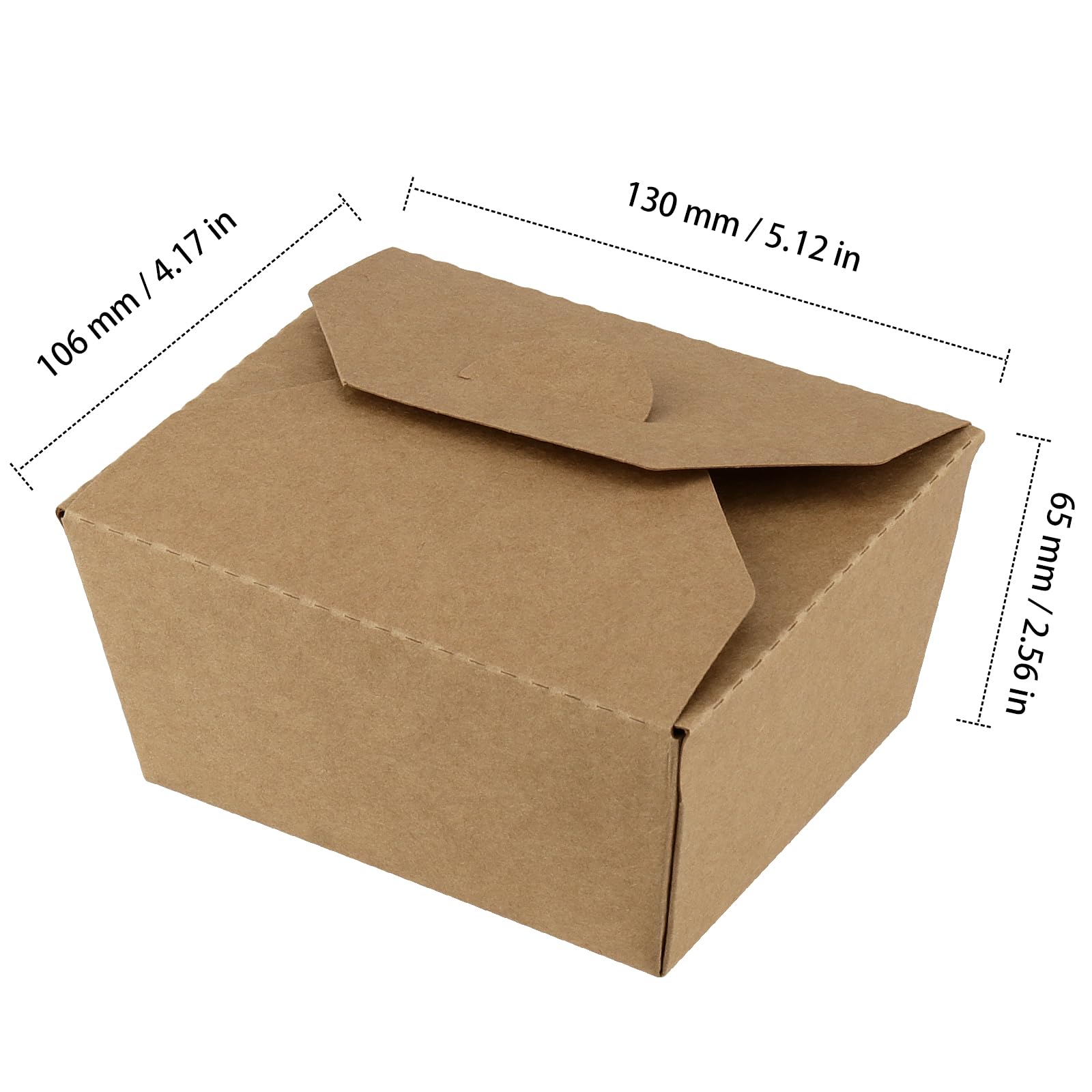 Confezione da 60 scatole da asporto in carta kraft, 800 ml, contenitori per alimenti da asporto, scatole da asporto per ristoranti