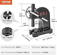 Vista 7 de VEVOR Prensa de Árbol, Prensa de Árbol Manual de 1 Tonelada con Volante, 5.9" de Altura Máxima, Prensa de Árbol Manual de Escritorio de Hierro