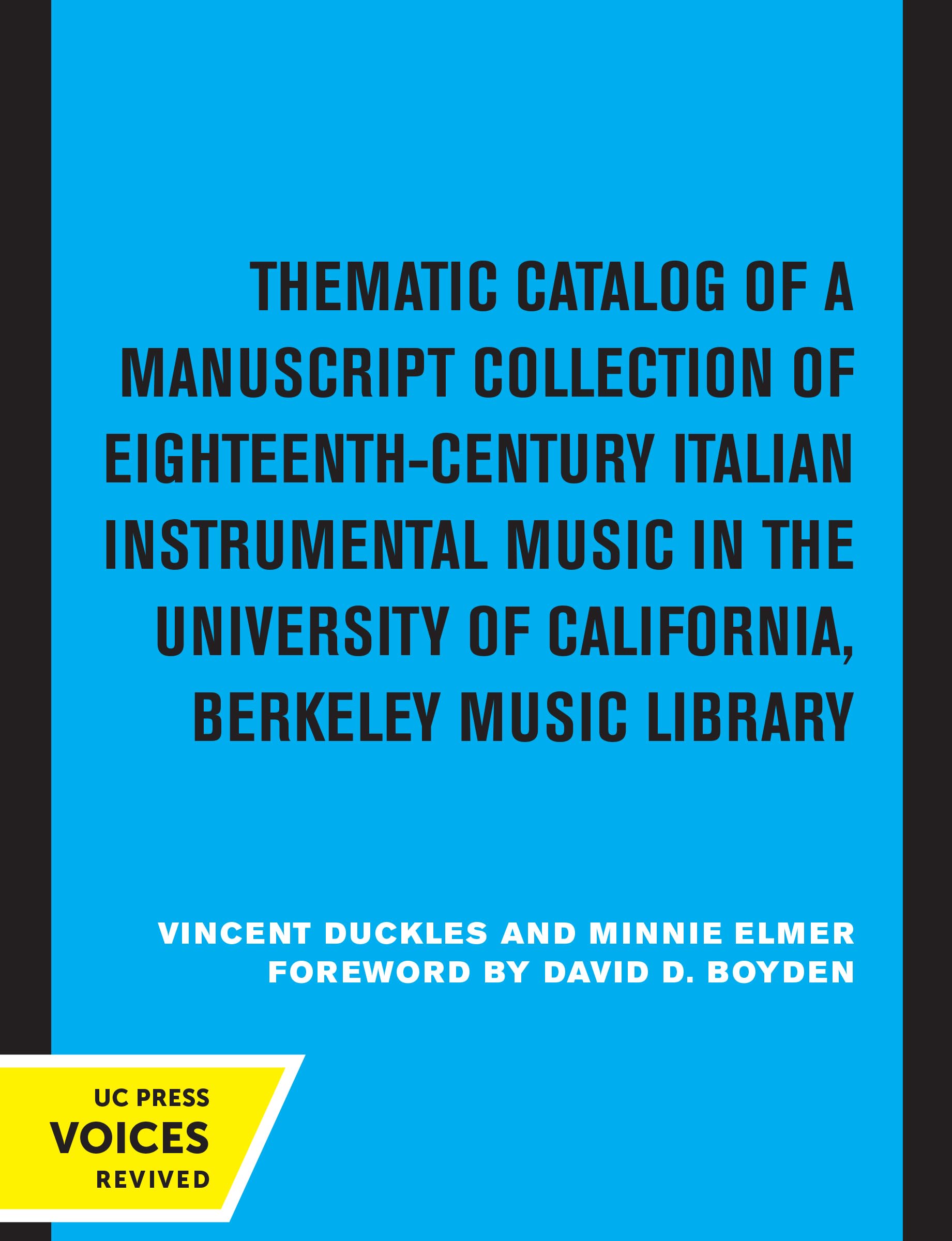 Catalogue de musique italienne du XVIIIe siècle pour identifier les manuscrits de Berkeley
