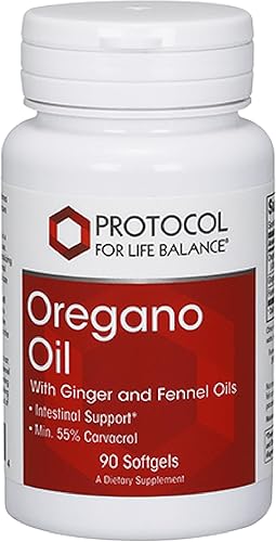 PROTOCOL FOR LIFE BALANCE Aceite de orégano 0.0 fl oz - para soporte intestinal - mínimo 55% Carvacrol - con aceite de jengibre e hinojo - Sin