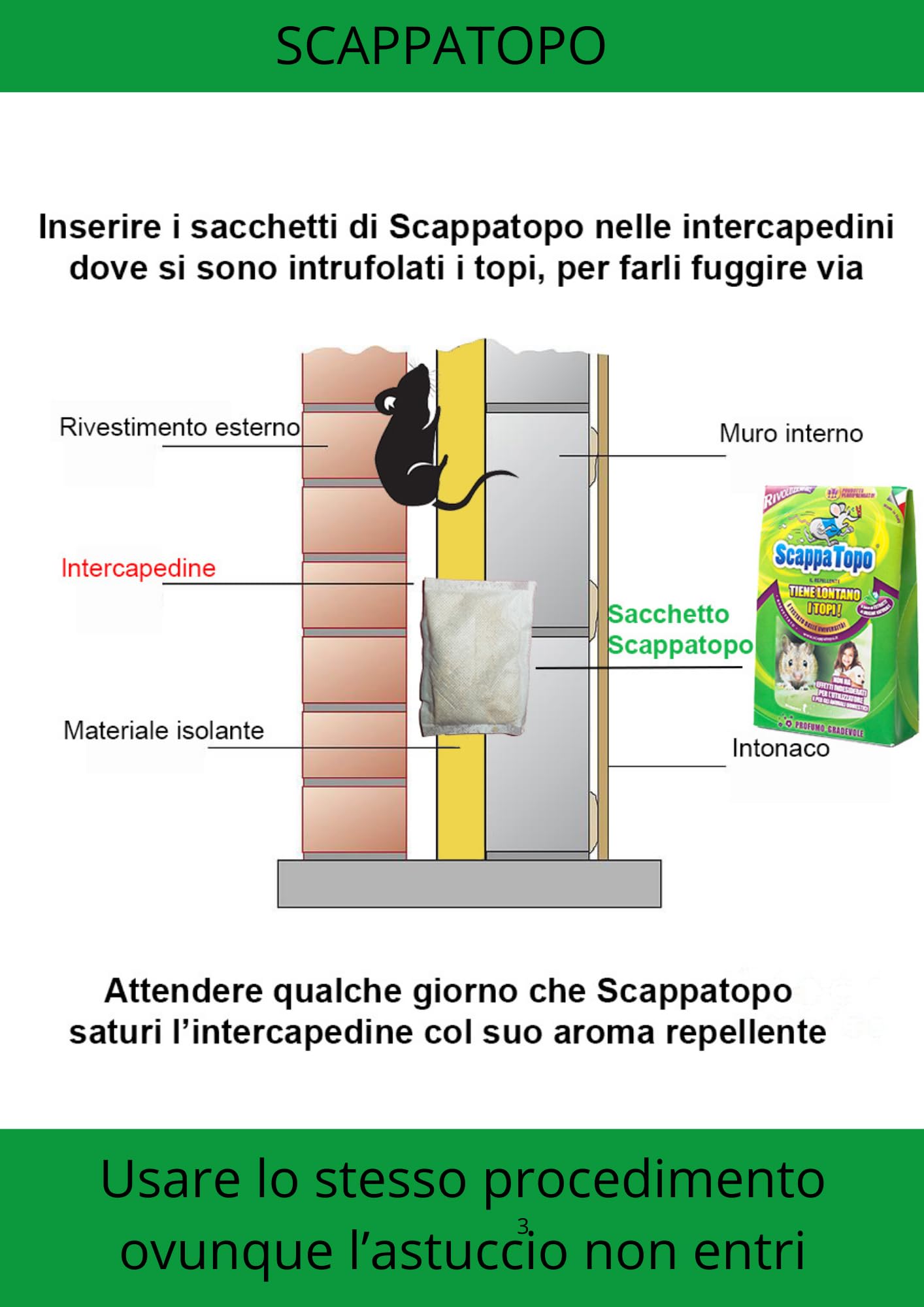 SCAPPATOPO IL BIO-REPELLENTE – Repellente Topi Naturale Forte – Dissuasore per Topi Ecologico – Alternativa a Trappola per Topi e Ultrasuoni per Topi – Confezione da 6 Pezzi da 50g