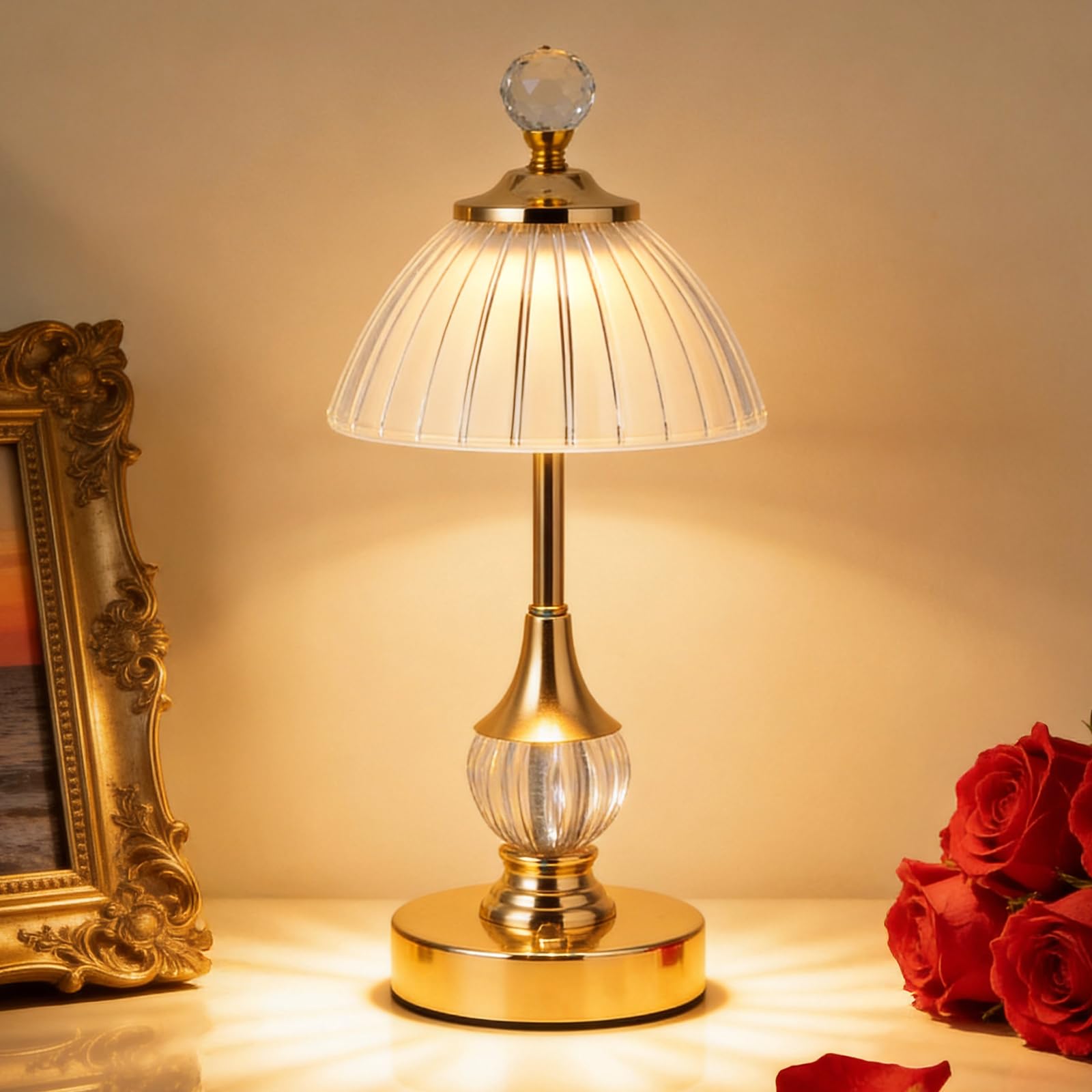 Photo 1 of SisiHokai Gold Crystal Battery Operated Rechargeable Lamp