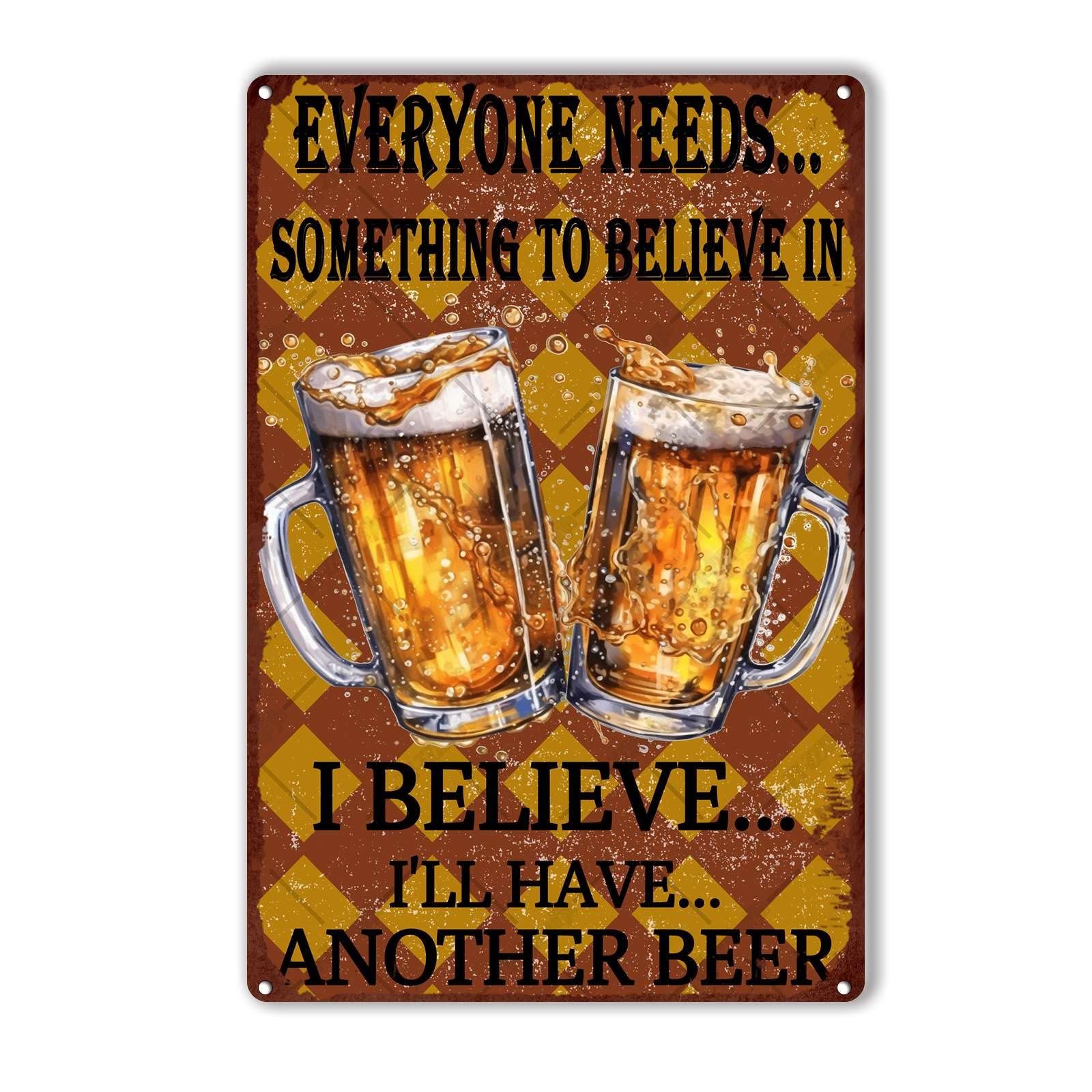 peiyeety Metal Tin Sign Beer Mugs Inspired Vintage Decorative Wall Plaque, Funny Drinking Poster For Home Kitchen Living Room Bar Cafe Farmhouse Indoor Outdoor Wall Decoration, 8x12 Inch