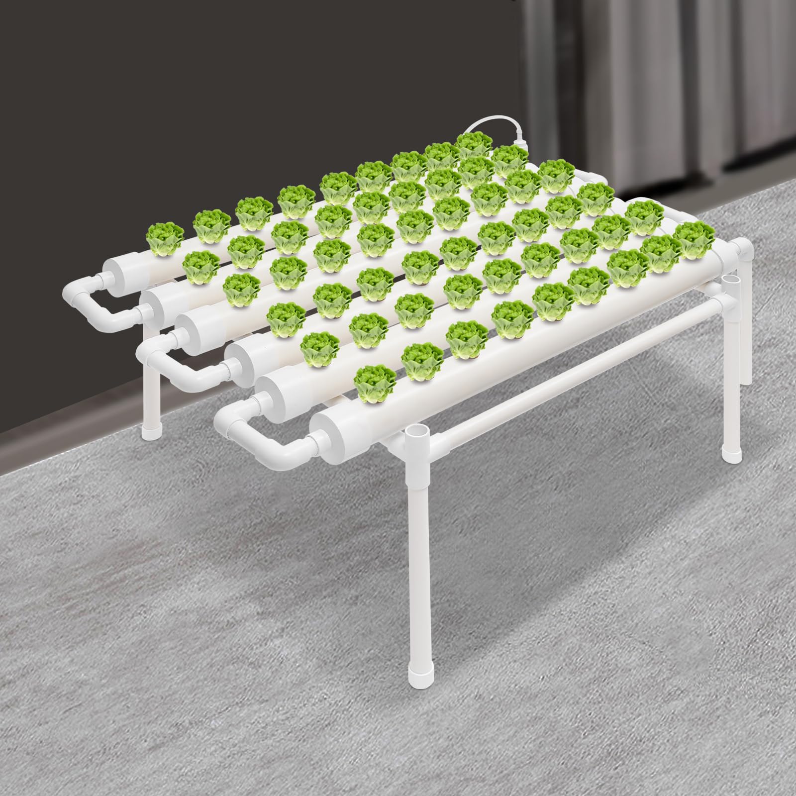Sistema hidropónico, 6 tubos, sistemas de cultivo de plantas sin tierra, kit de cultivo hidropónico con tubo hidropónico de PVC para sistemas de cultivo de plantas sin tierra, para verduras,