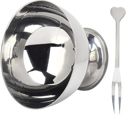 Miniatura 6 de TOPINCN Cuenco de metal, cuenco de acero inoxidable con patas cortas, tamaño mediano y pequeño, acero inoxidable para servir helado para aperitivos